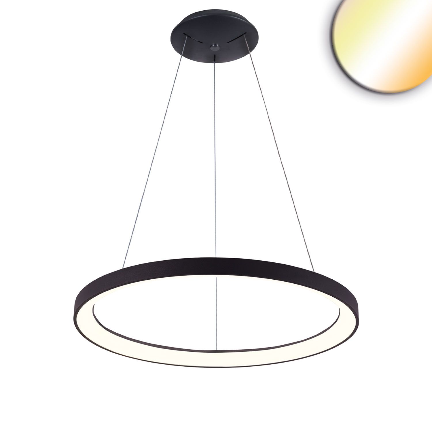 ISOLED LED Hängeleuchte Orbit 580, schwarz, 48W, rund, ColorSwitch 3000|3500|4000K, dimmbar - 1