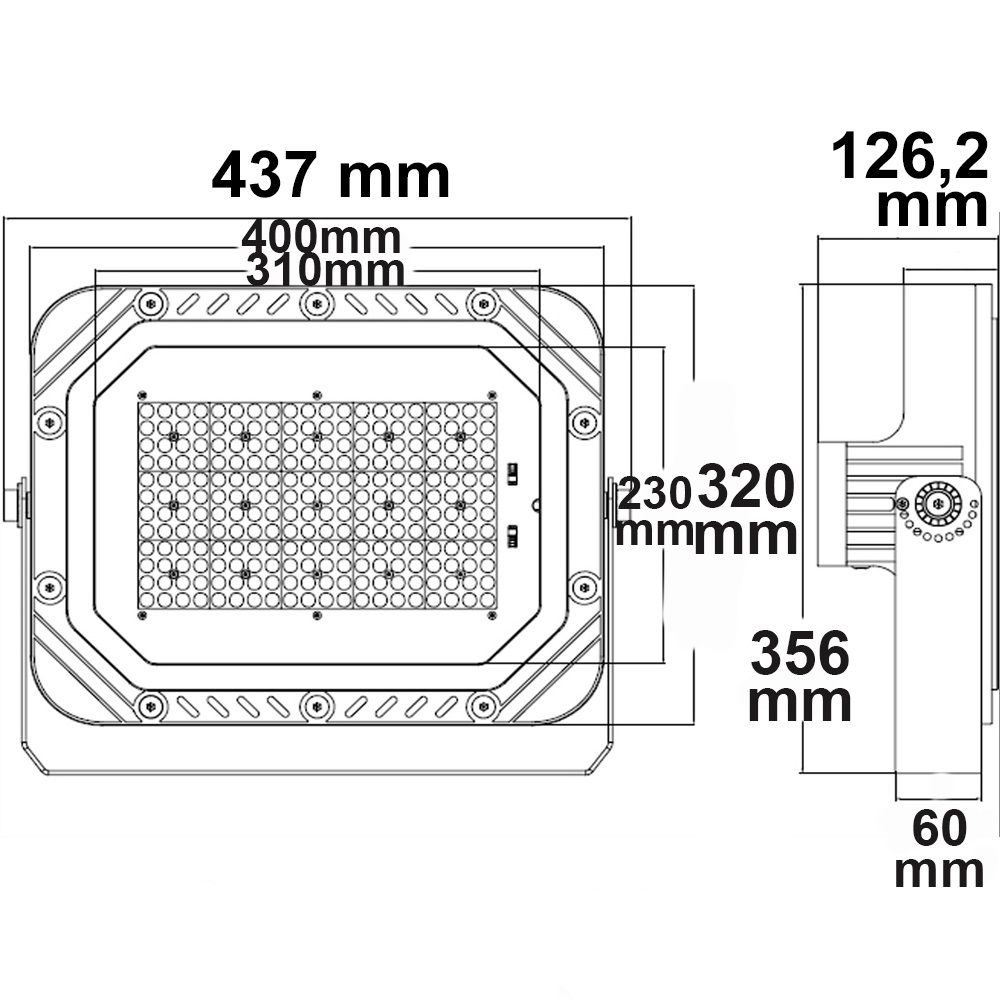 ISOLED LED Fluter SMD 200W, 75°*135°, neutralweiß, IP66, 1-10V dimmbar - 2