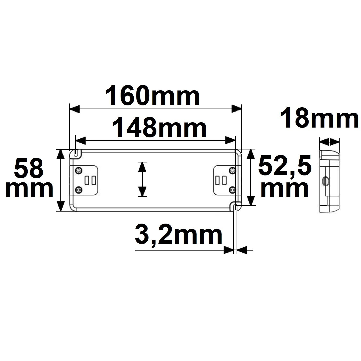 ISOLED LED Trafo 48V/DC, 0-60W, SELV, ultraflach - 3