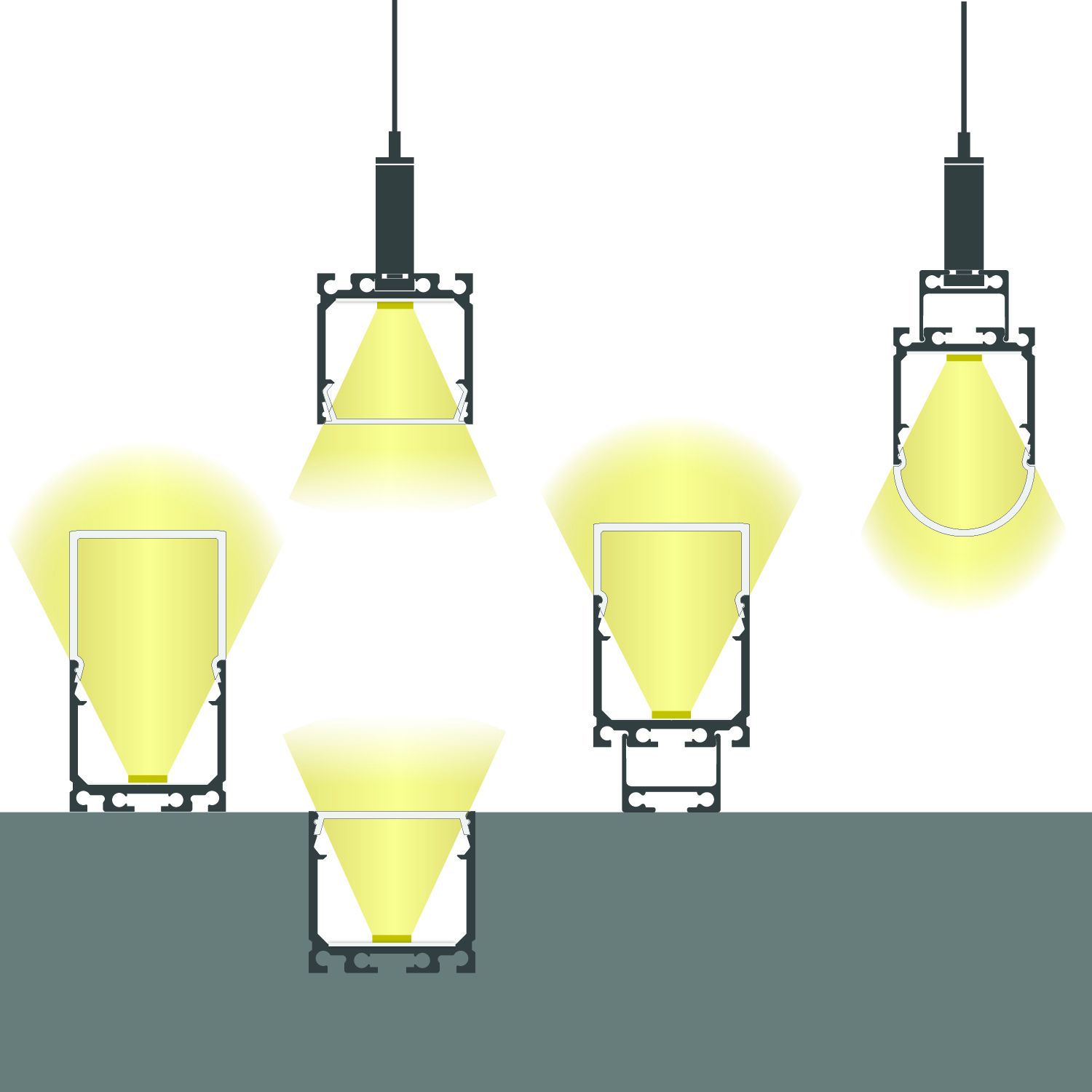 ISOLED LED Aufbauprofil SURF20 Aluminium pulverbeschichtet weiß RAL 9010, 200cm - 7