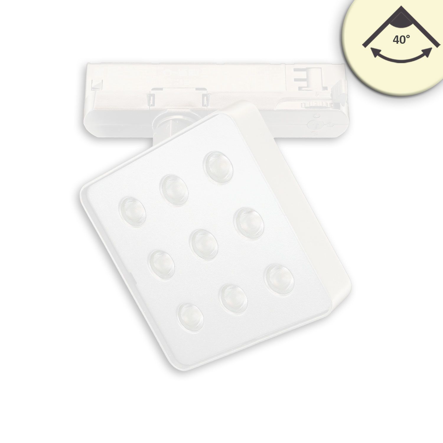ISOLED 3-Phasen Schienenstrahler MATRIX, 20W, 40°, weiß, 4000K, UGR