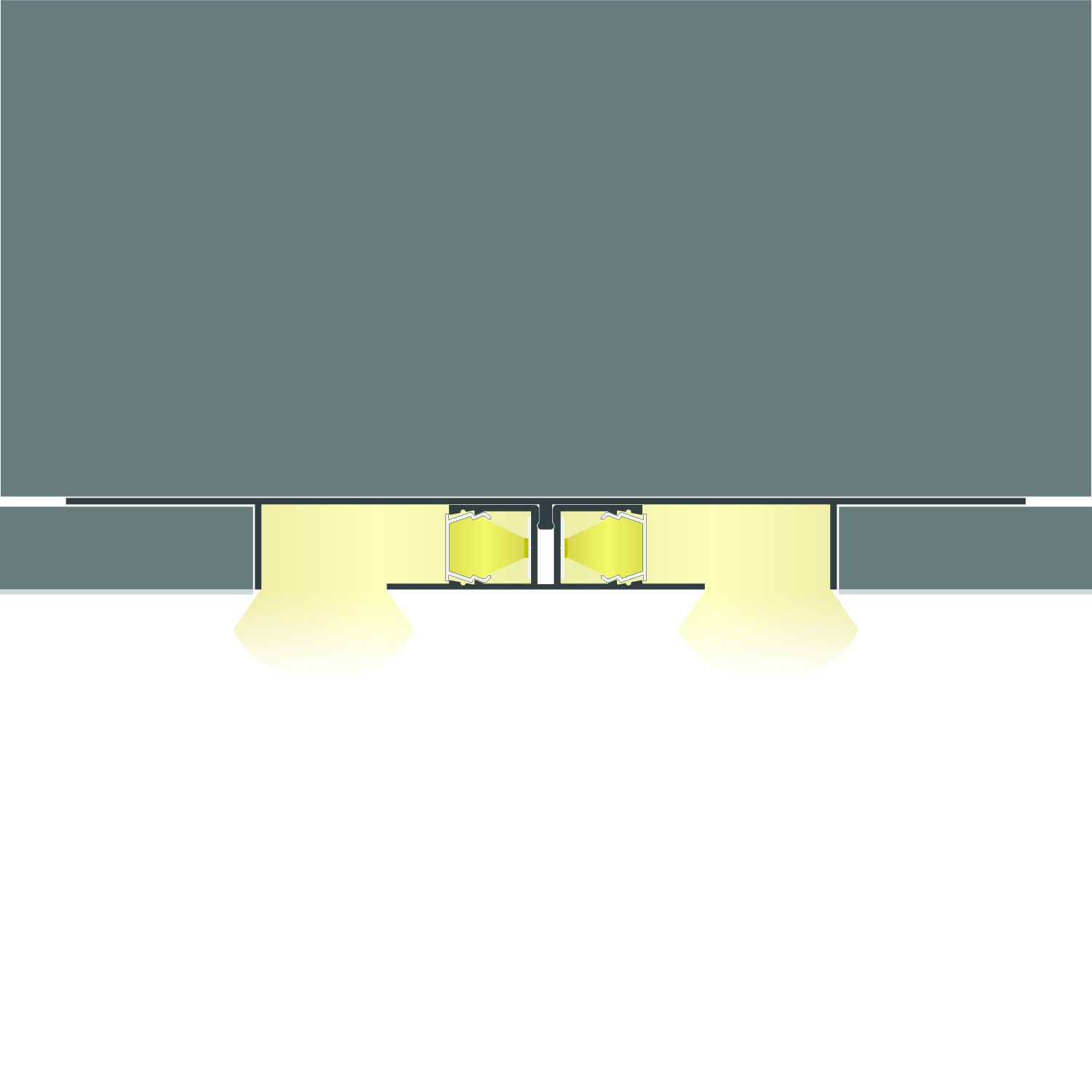 ISOLED LED Trockenbau-Leuchtenprofil Planar, weiß RAL 9010 200cm - 4
