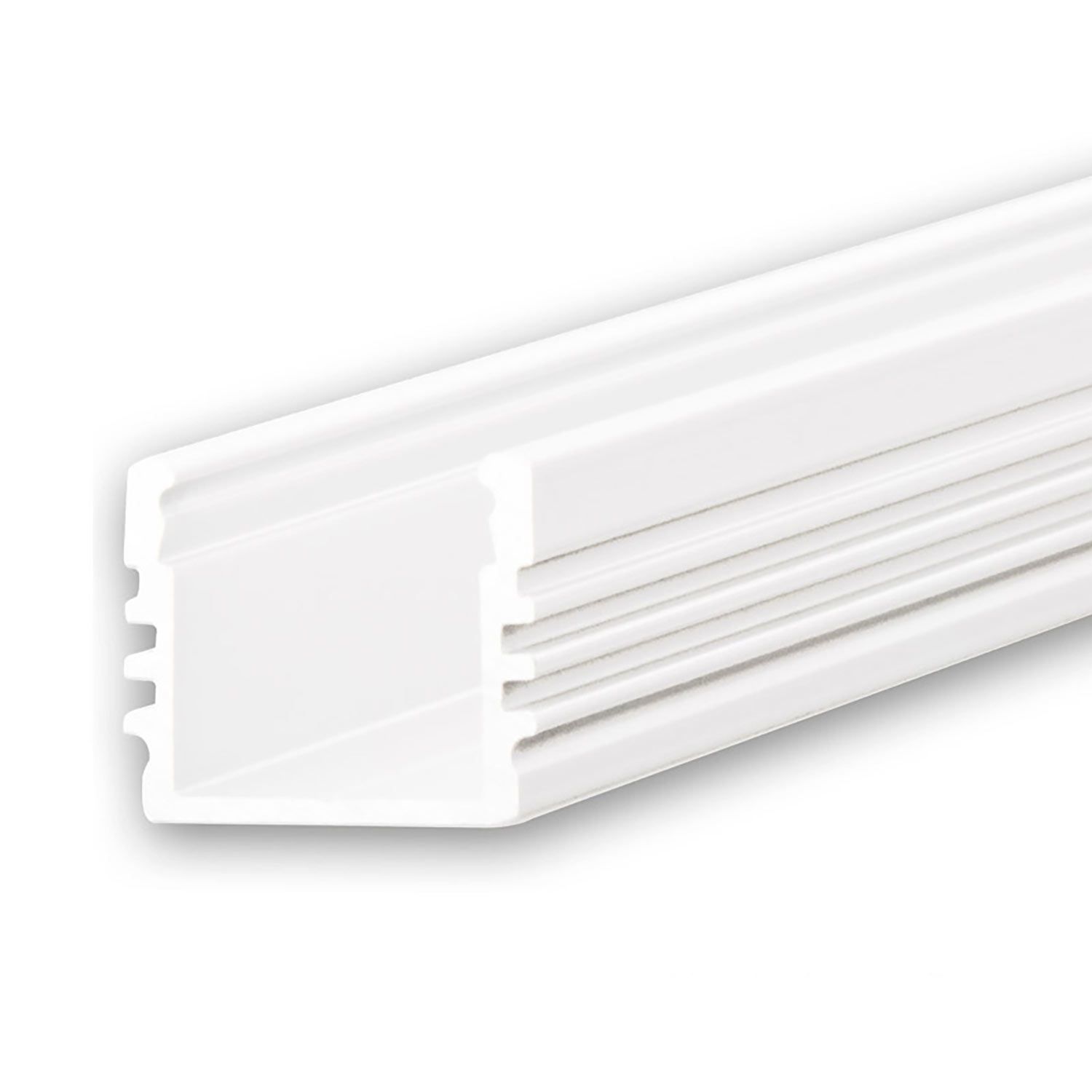 ISOLED LED Aufbauprofil SURF12 Aluminium pulverbeschichtet weiß RAL 9010, 200cm - 1