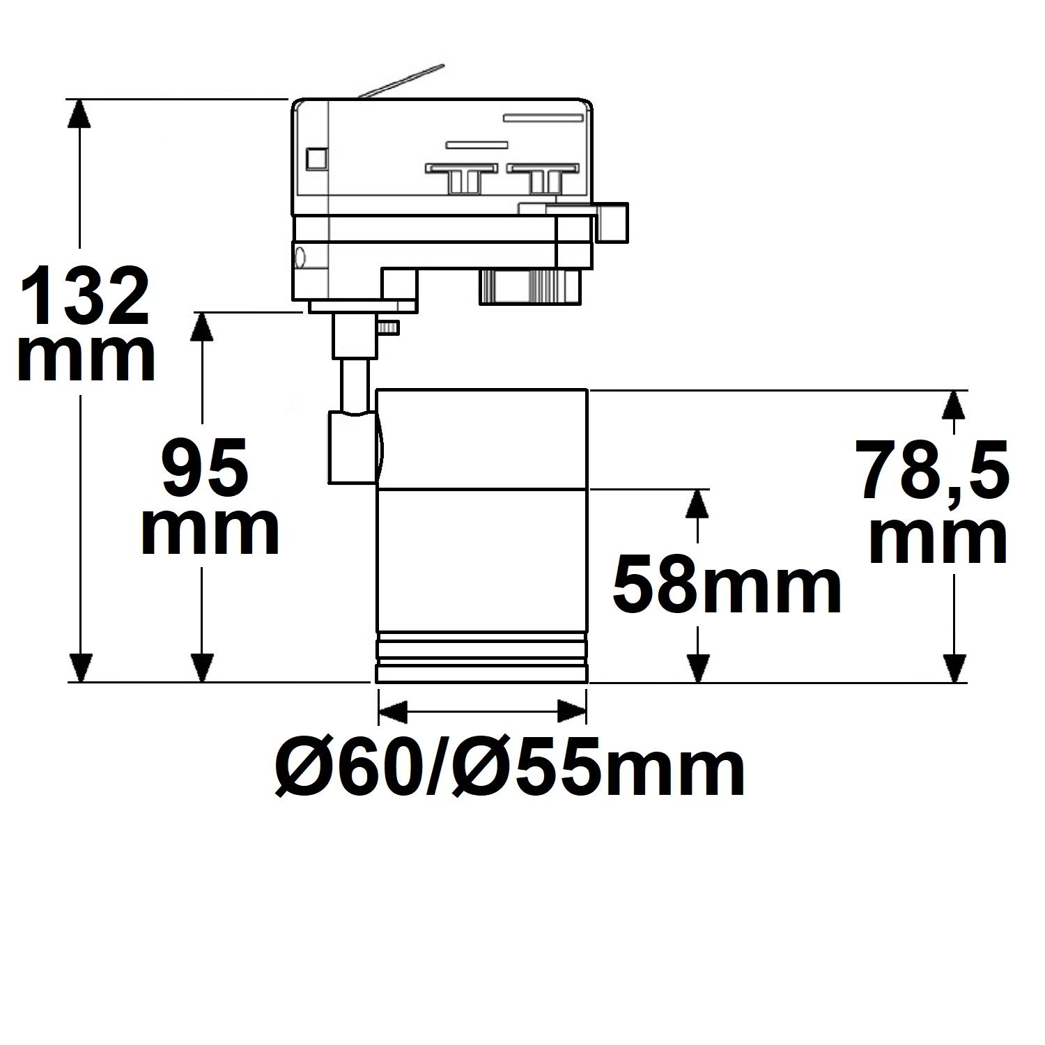 ISOLED 3-Phasen Schienen-Adapter Mini für GU10-Spots, schwarz matt - 4