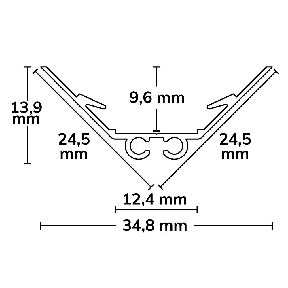 ISOLED LED Eckprofil CORNER12 BORDERLESS Aluminium eloxiert, 200cm - 3