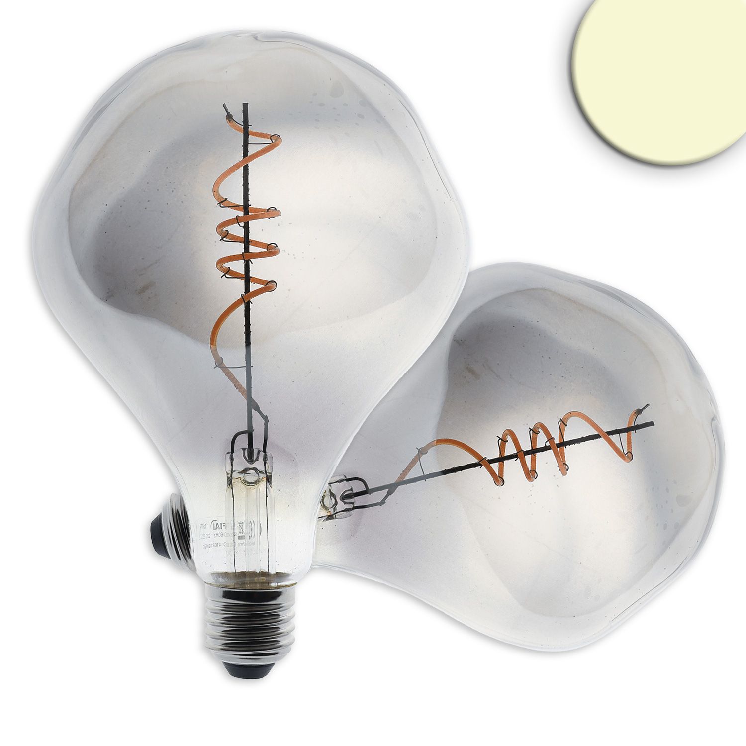 ISOLED E27 Vintage Line LED Roundbulb A125, unregular, Smoky, 4W, 2200K - 3