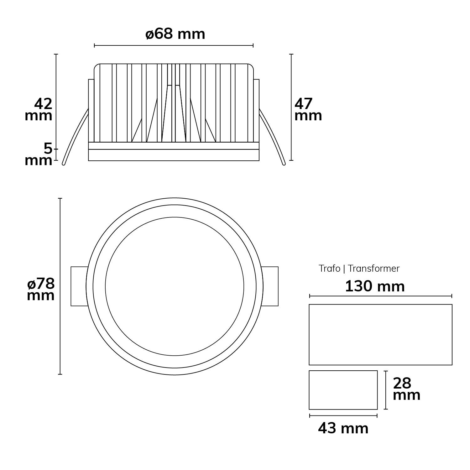 ISOLED LED Einbaustrahler Sys-68, 10W, IP65, neutralweiß, dimmbar (exkl. Cover) - 4