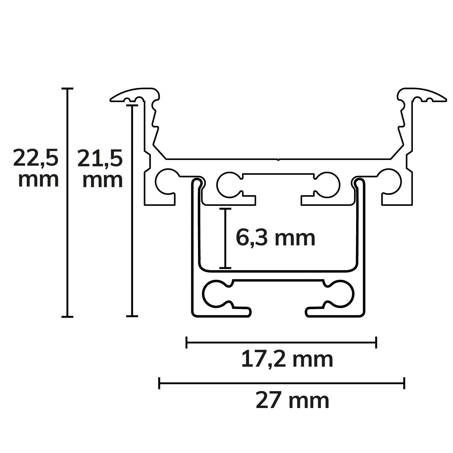 ISOLED LED Einbauprofil DIVE20 FLAT V1 Aluminium eloxiert, 200cm - 4