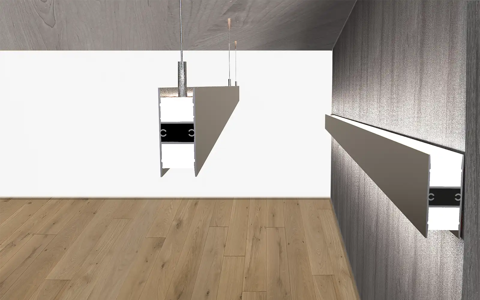 ISOLED LED Aufbauleuchtenprofil HIDE DOUBLE Aluminium eloxiert, 200cm - 2