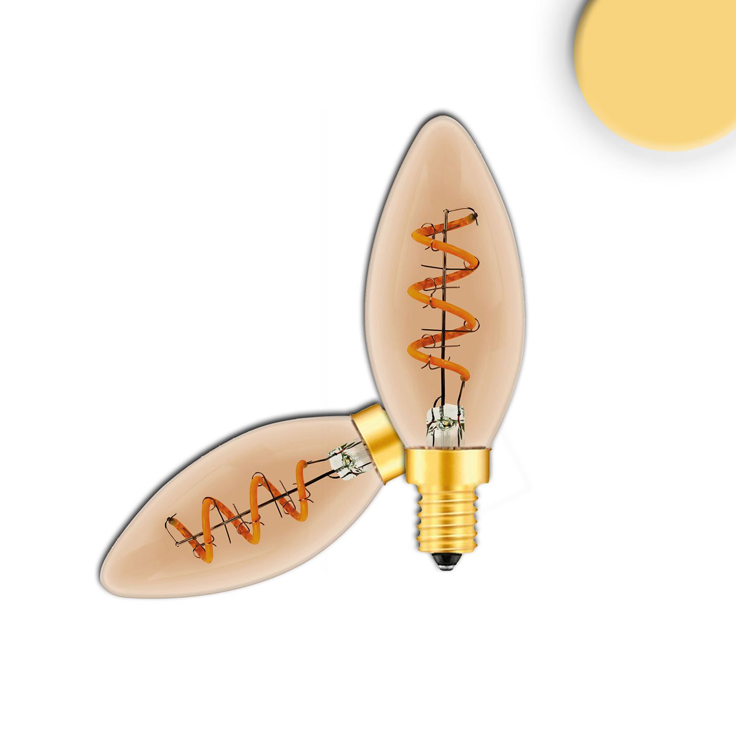 ISOLED E14 Vintage Line LED Candlebulb, Amber, 3W, 2200K ISOLED E14 Vintage Line LED Candlebulb, Amber, 3W, 2200K - 1