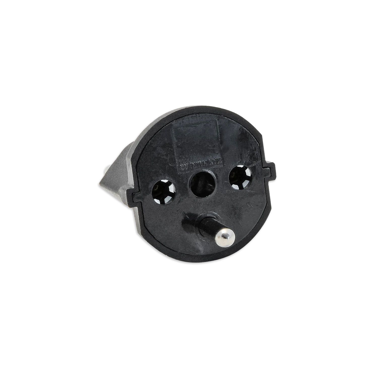 ISOLED Fixadapter CH Typ 12 auf Schuko CEE 7/7, schwarz, nicht demontierbar, 10A - 2