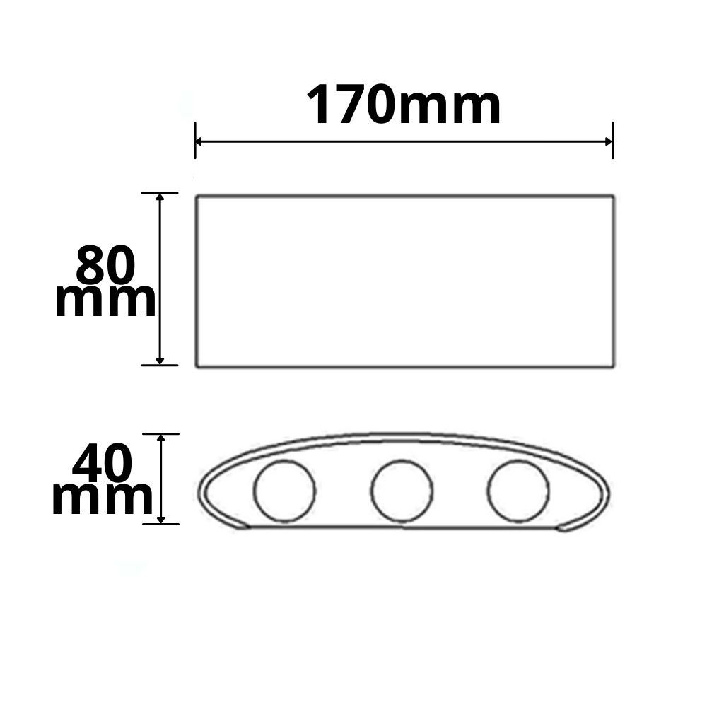 ISOLED LED Wandleuchte Up&Down 6*1W CREE, IP54, sandschwarz, warmweiß - 2