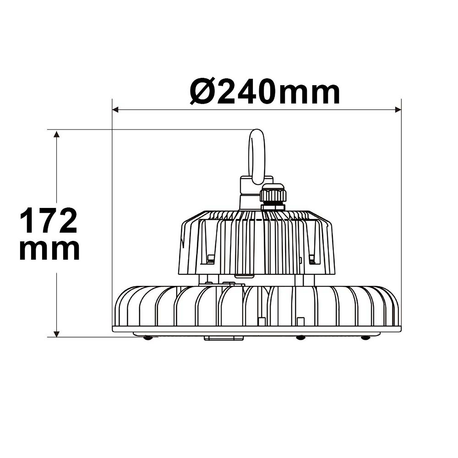 ISOLED LED Hallenleuchte FL 120W, 60°, IK10, IP65, 1-10V dimmbar, kaltweiß - 2