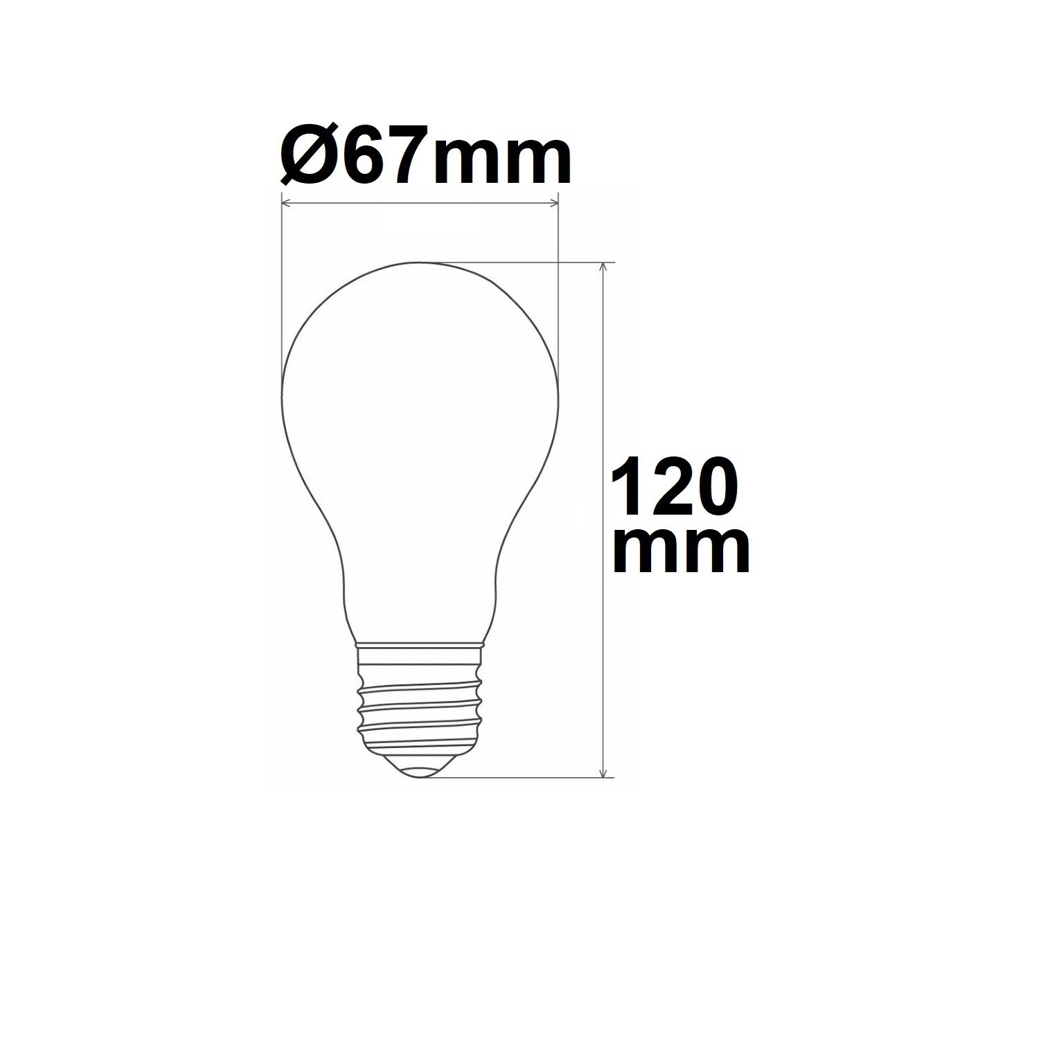 ISOLED E27 LED Birne A67, 12W, klar, 160 lm/W, warmweiß, dimmbar - 3