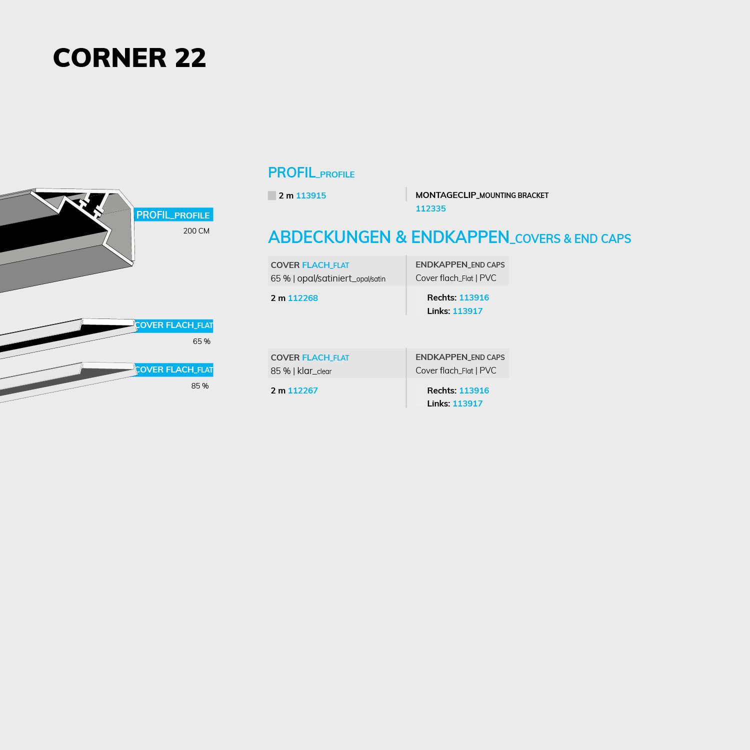 ISOLED LED Eckprofil CORNER22 eloxiert L: 200cm - 6