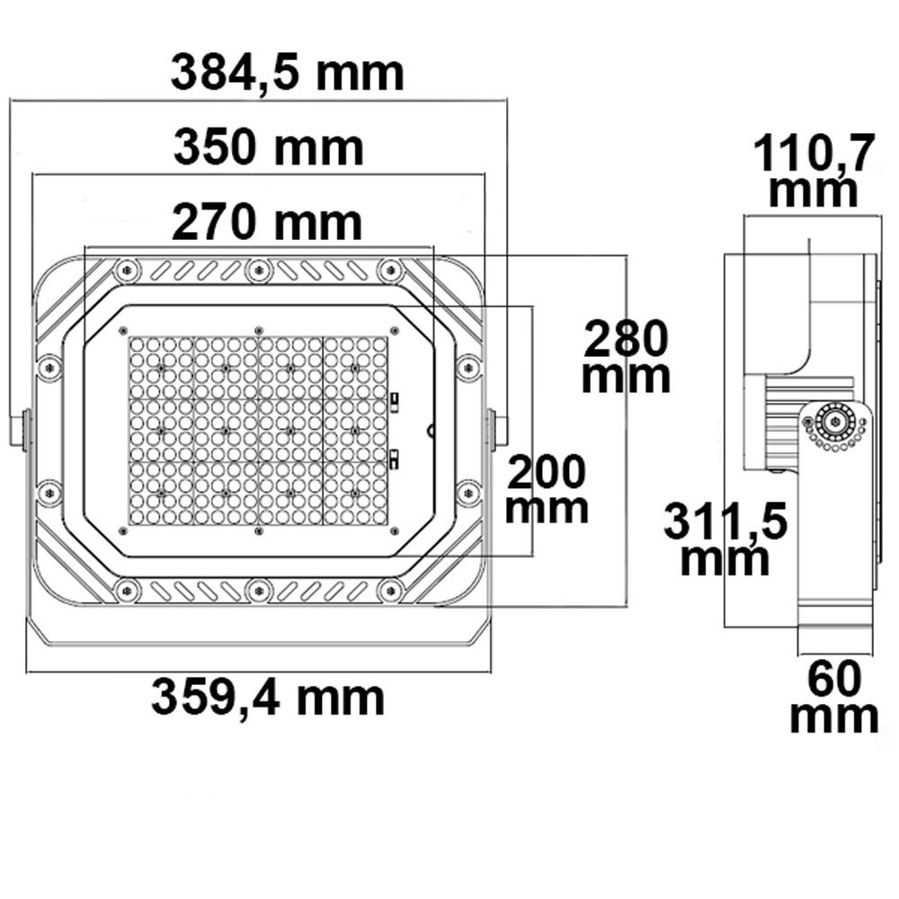 ISOLED LED Fluter SMD 150W, 75°*135°, kaltweiß, IP66, 1-10V dimmbar - 2