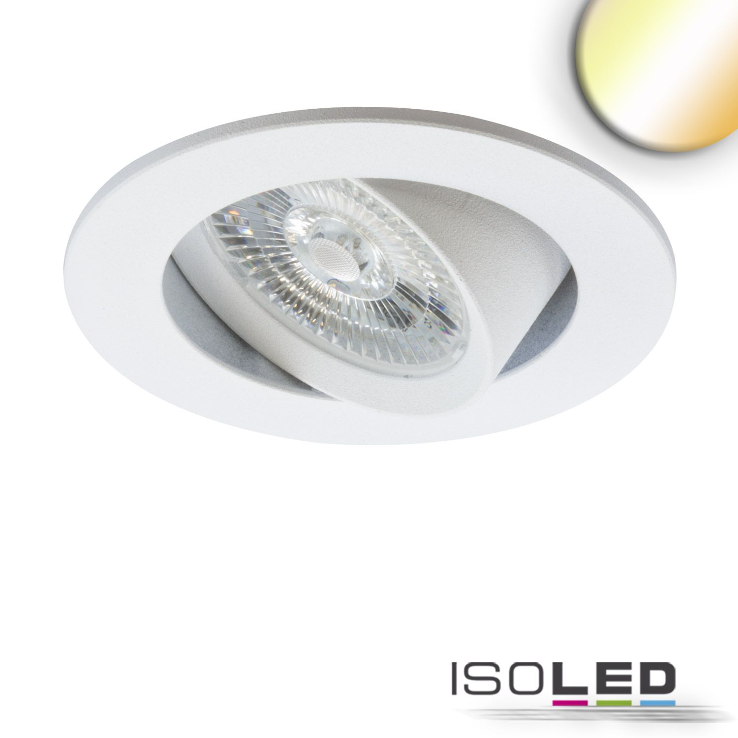 ISOLED LED Einbauleuchte Slim68 Alu weiß, rund, 6W|6W, 24V DC, weißdynamisch 2700-5700K ISOLED LED Einbauleuchte Slim68 Alu weiß, rund, 6W|6W, 24V DC, weißdynamisch 2700-5700K - 1