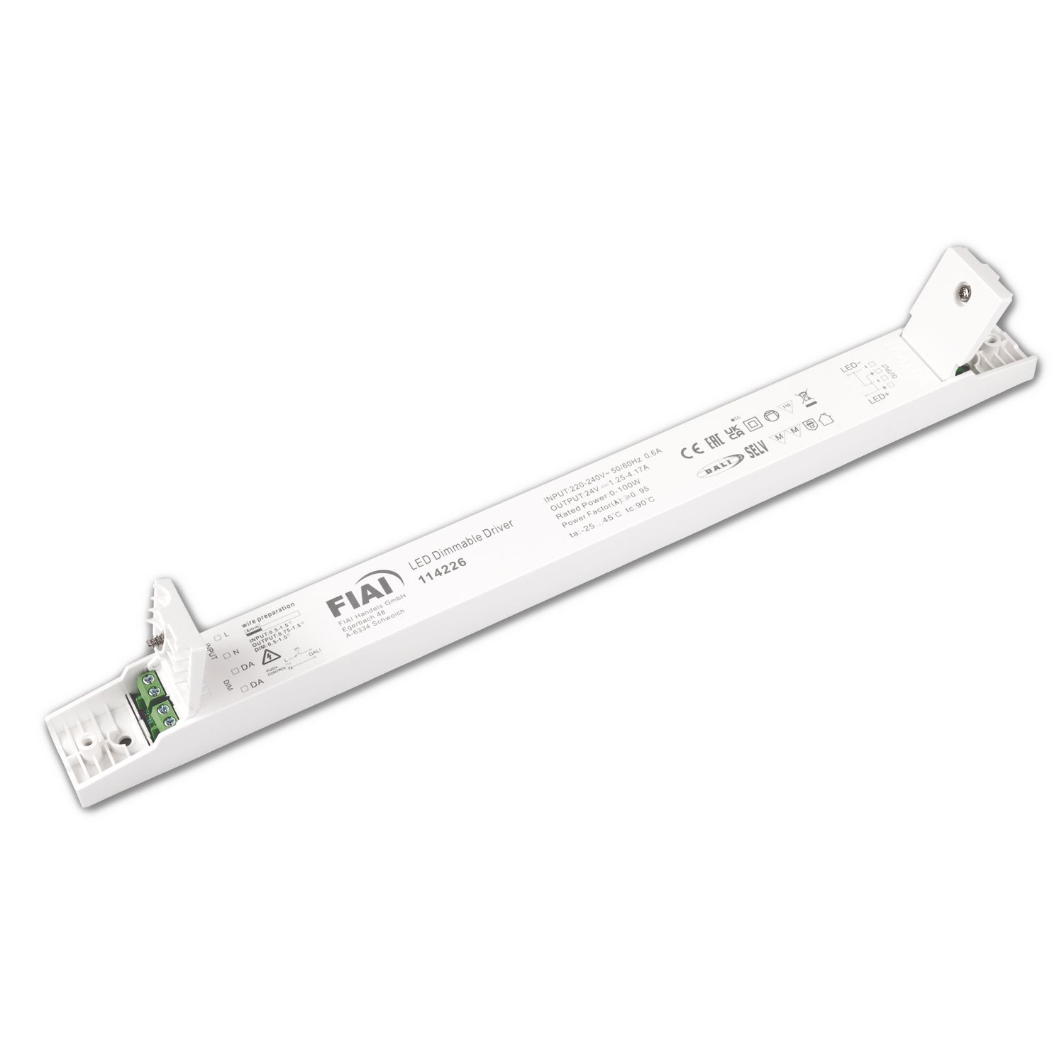 ISOLED LED PWM-Leuchten-Trafo 24V/DC, 0-100W, Push/DALI dimmbar, flach, schmal - 5