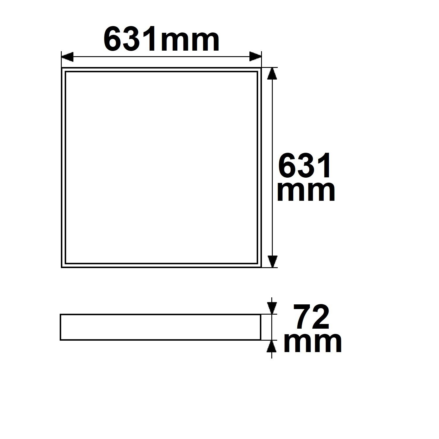 ISOLED Aufbaurahmen weiß RAL 9016, Höhe 7cm, für LED Panels 625x625, steckbare Schnellmontage - 2