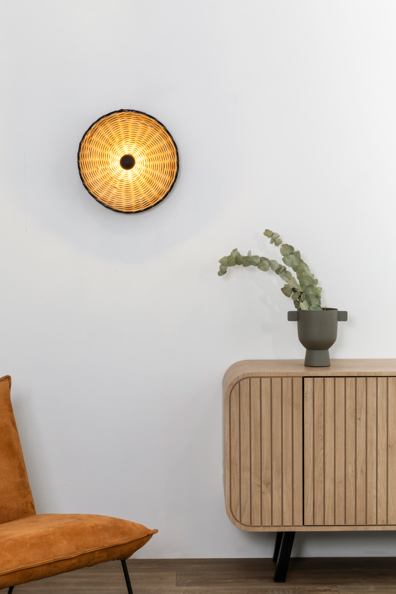 Faro COSTAS 400 H70 Wand-/Deckenleuchte schwarz/rattan - 2