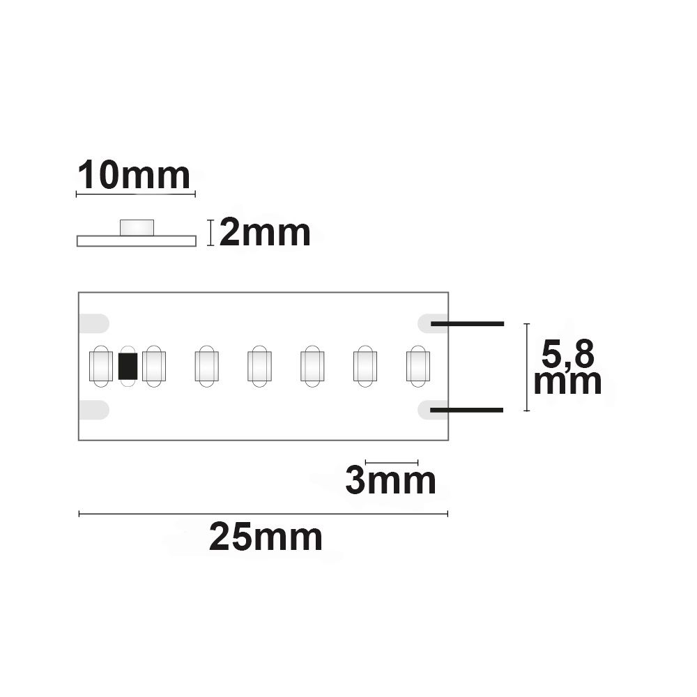 ISOLED LED CRI9R Linear10 Flexband, 24V DC, 10W, IP20, rot, 5m Rolle, 280 LED/m - 3