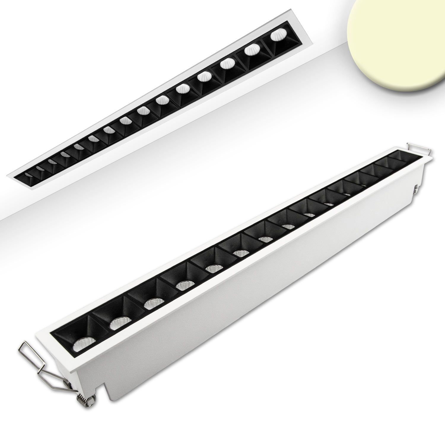 ISOLED LED Einbauleuchte Raster Line weiß/schwarz , dimmbar, 30W, warmweiß ISOLED LED Einbauleuchte Raster Line weiß/schwarz , dimmbar, 30W, warmweiß - 1