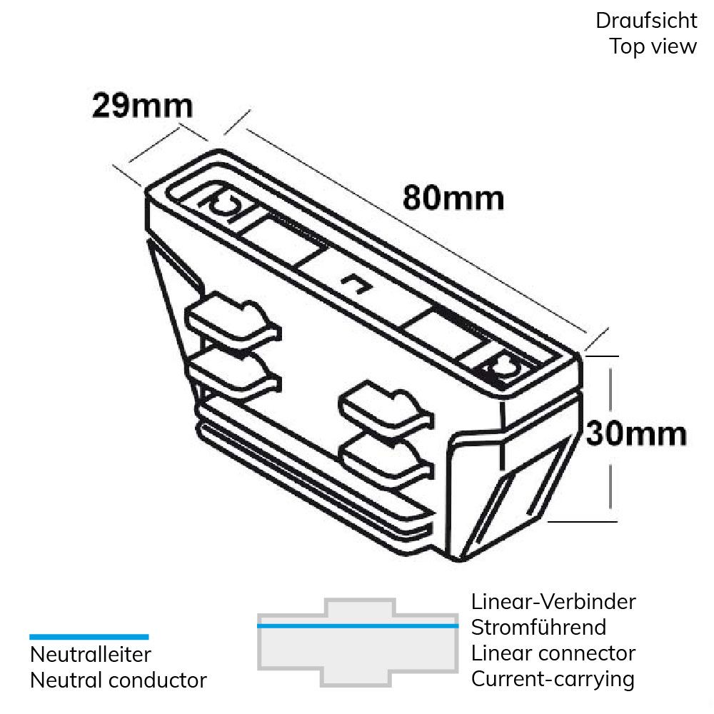 ISOLED 3-Phasen Classic Linear-Verbinder stromführend, schwarz - 2