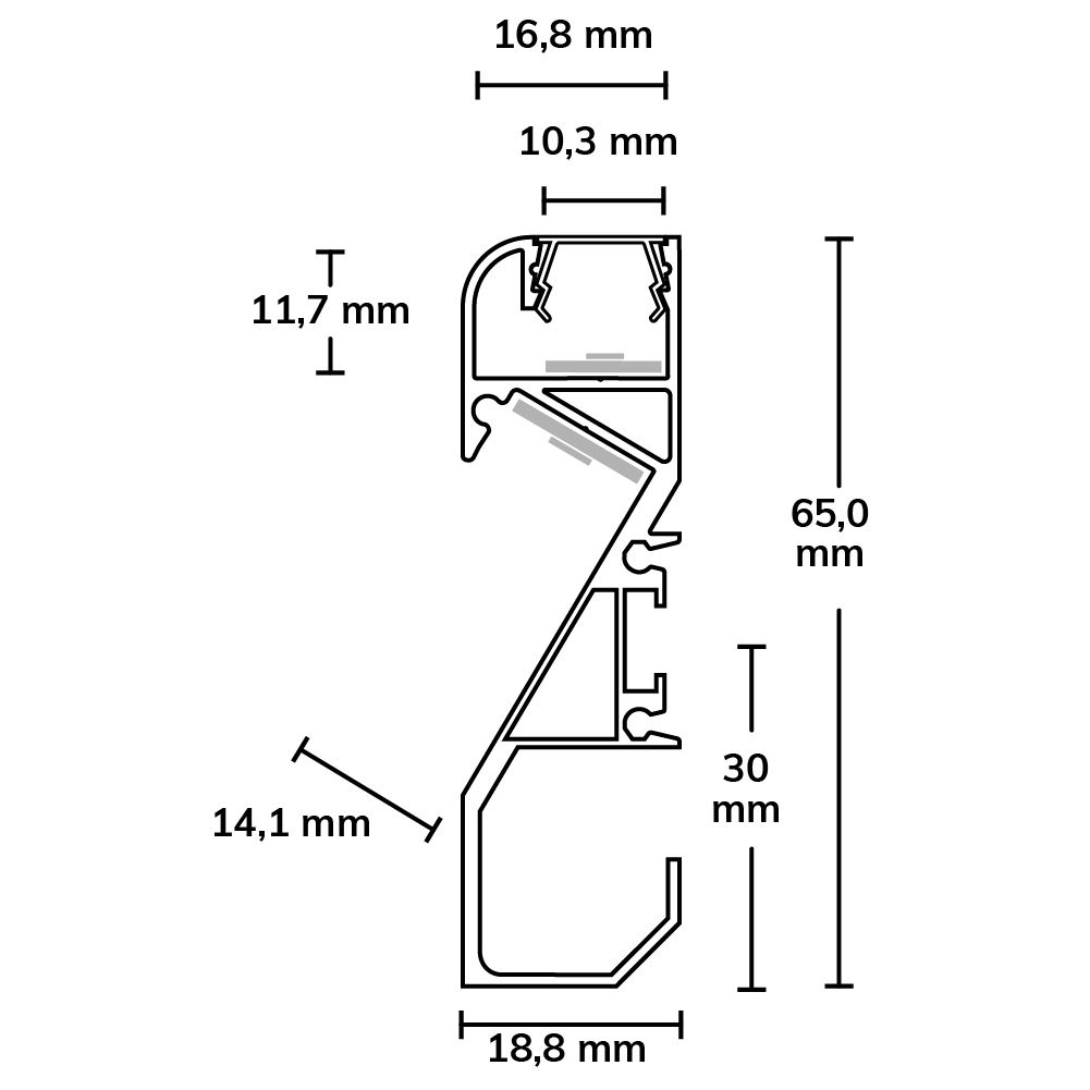 ISOLED LED Sockelleistenprofil HIDE BOTTOM weiß RAL 9003 - 3