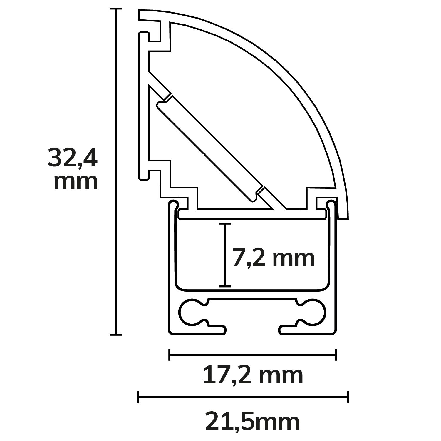 ISOLED LED ECKPROFIL CORNER13, opal/satiniert, 200cm - 3