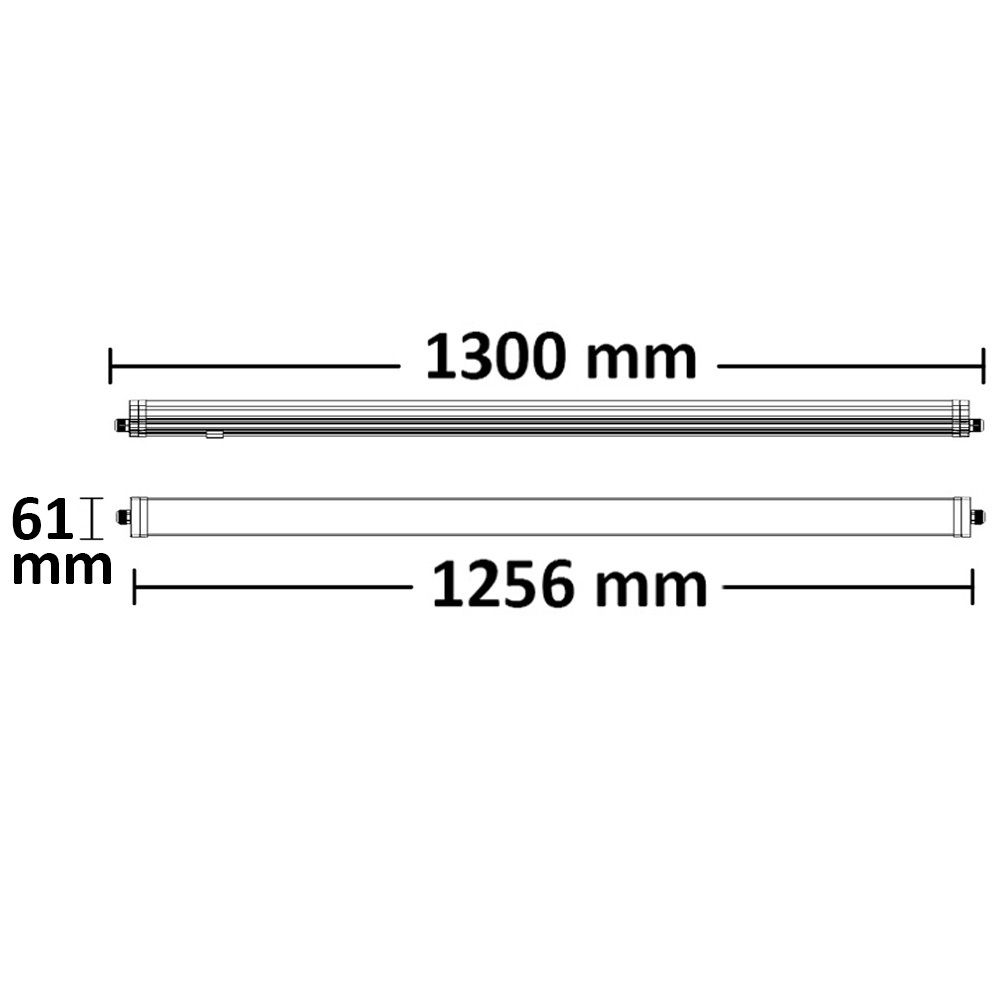 ISOLED LED Linearleuchte 130cm, 36W, IP65, warmweiß - 3