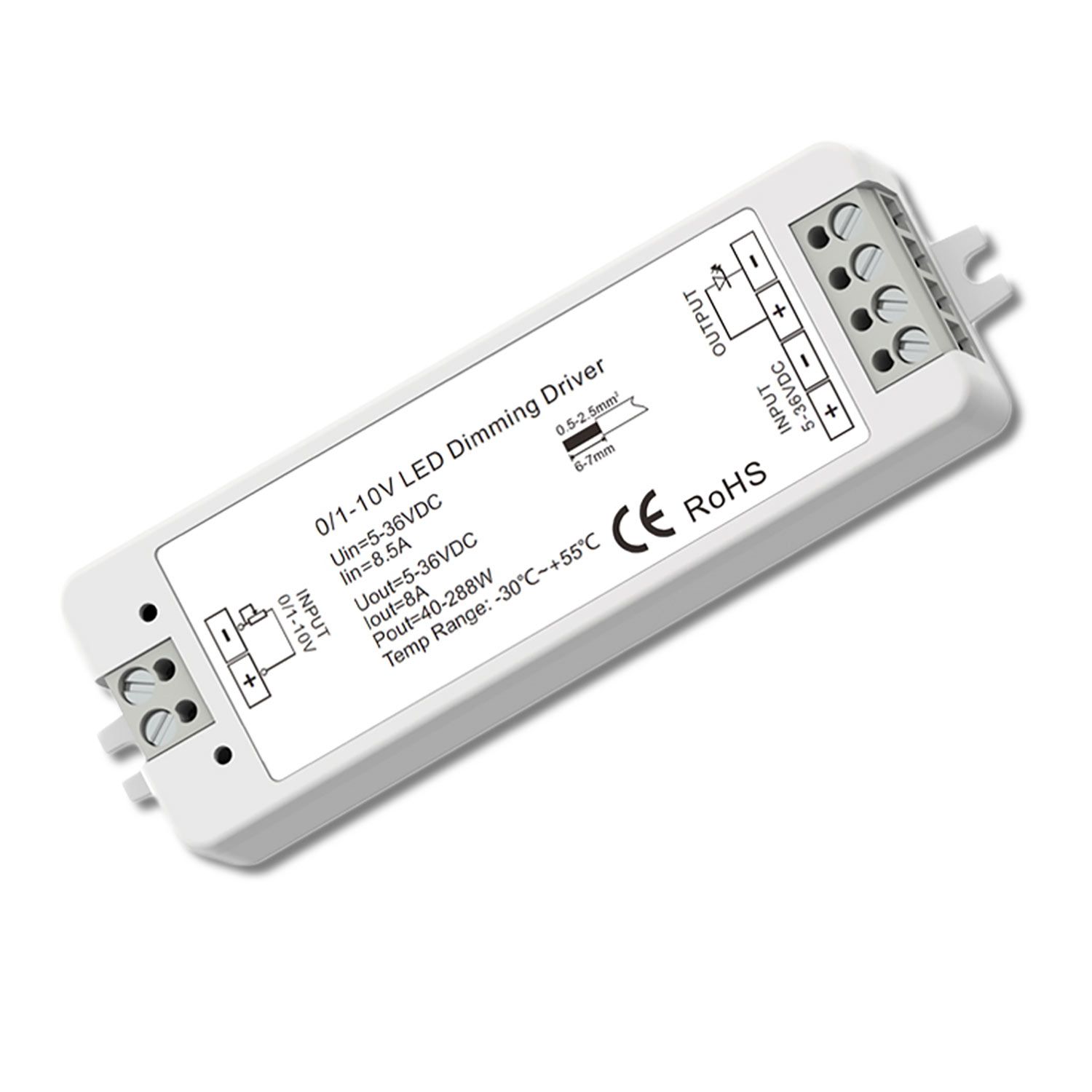 ISOLED 0/1-10V Input, PWM-Dimmer, 1 Kanal, 5-36V DC 8A, 48V DC 4A - 1