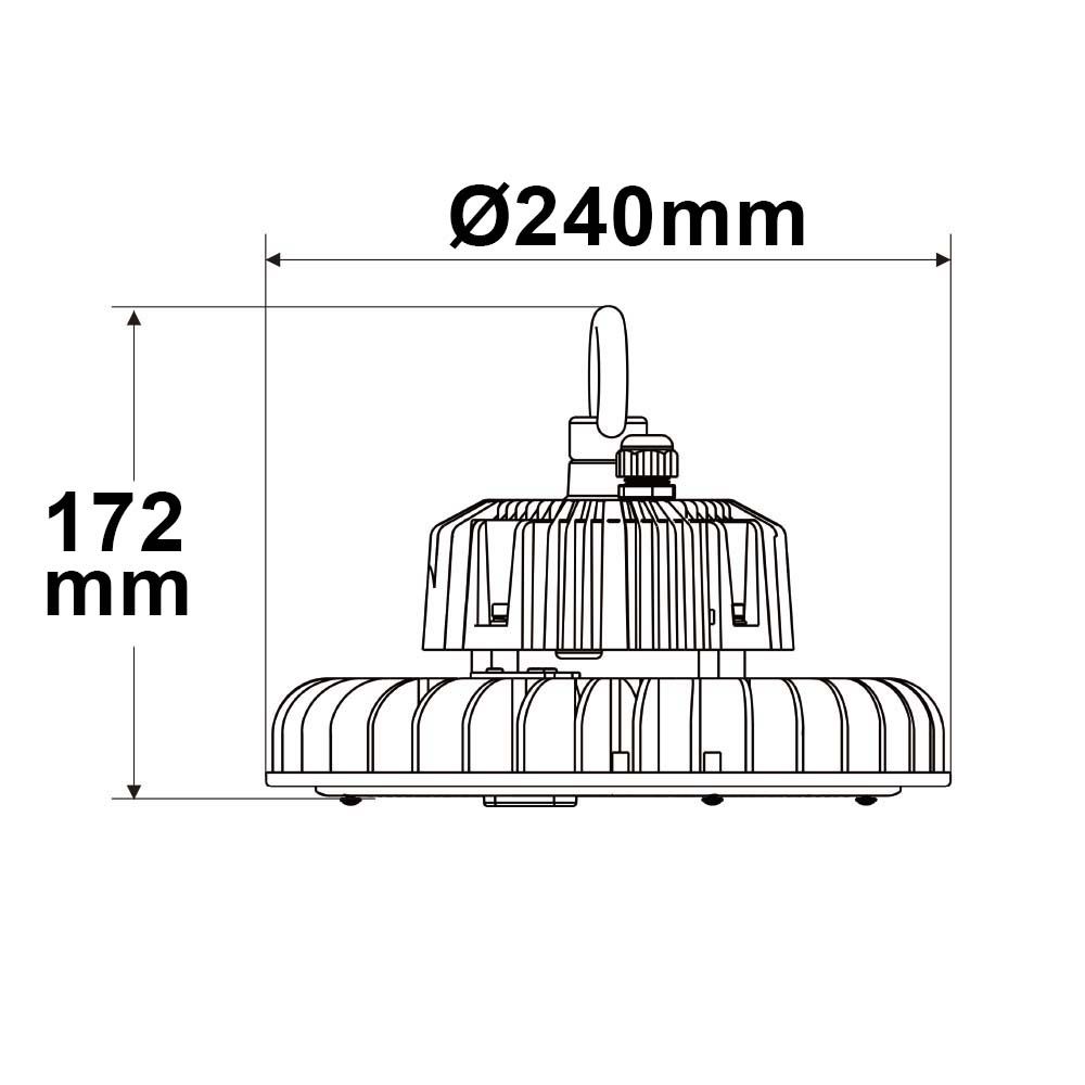 ISOLED LED Hallenleuchte FL 120W, 90°, IK10, IP65, 1-10V dimmbar, kaltweiß - 2