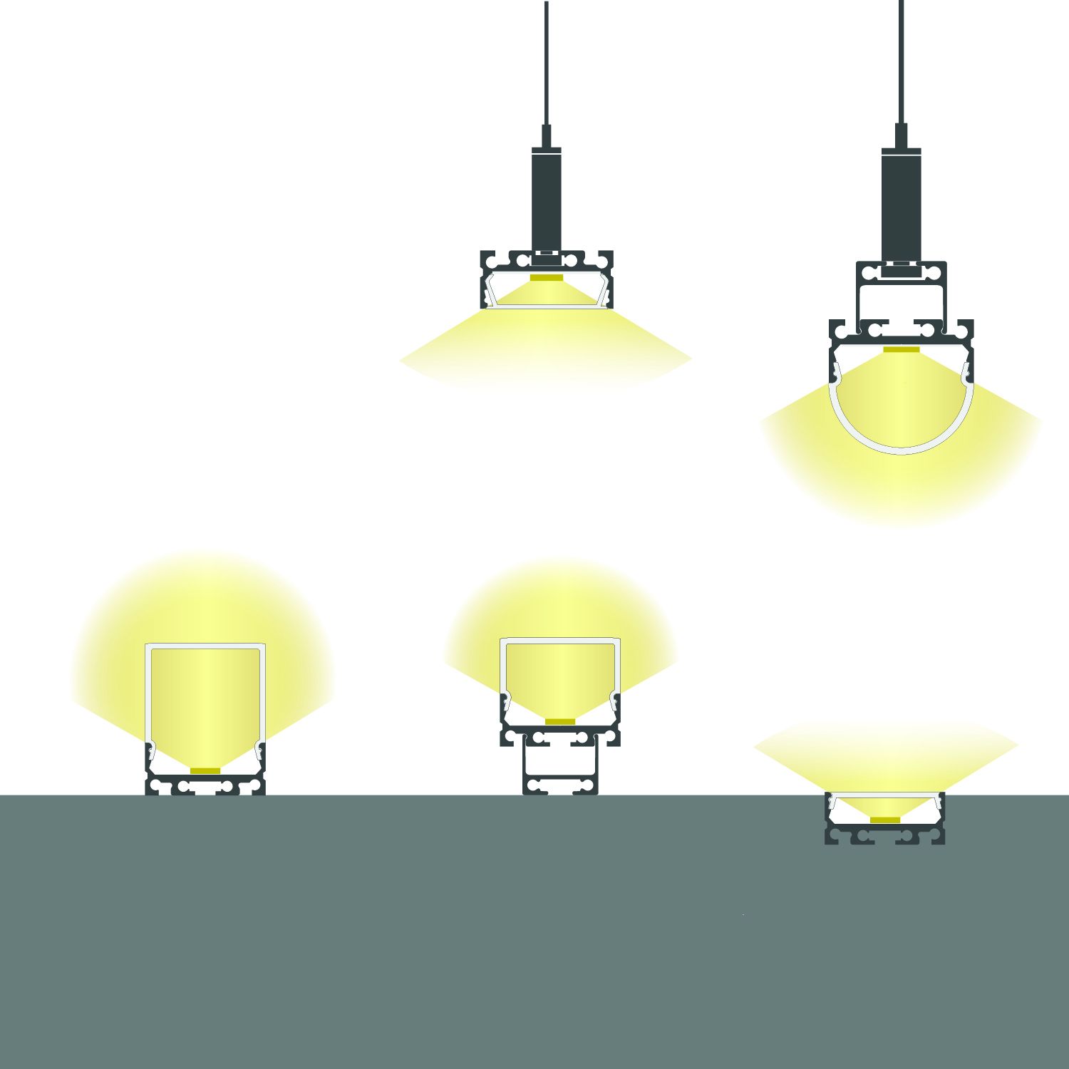 ISOLED LED Aufbauprofil SURF20 FLAT V1 Aluminium eloxiert, 300cm - 7