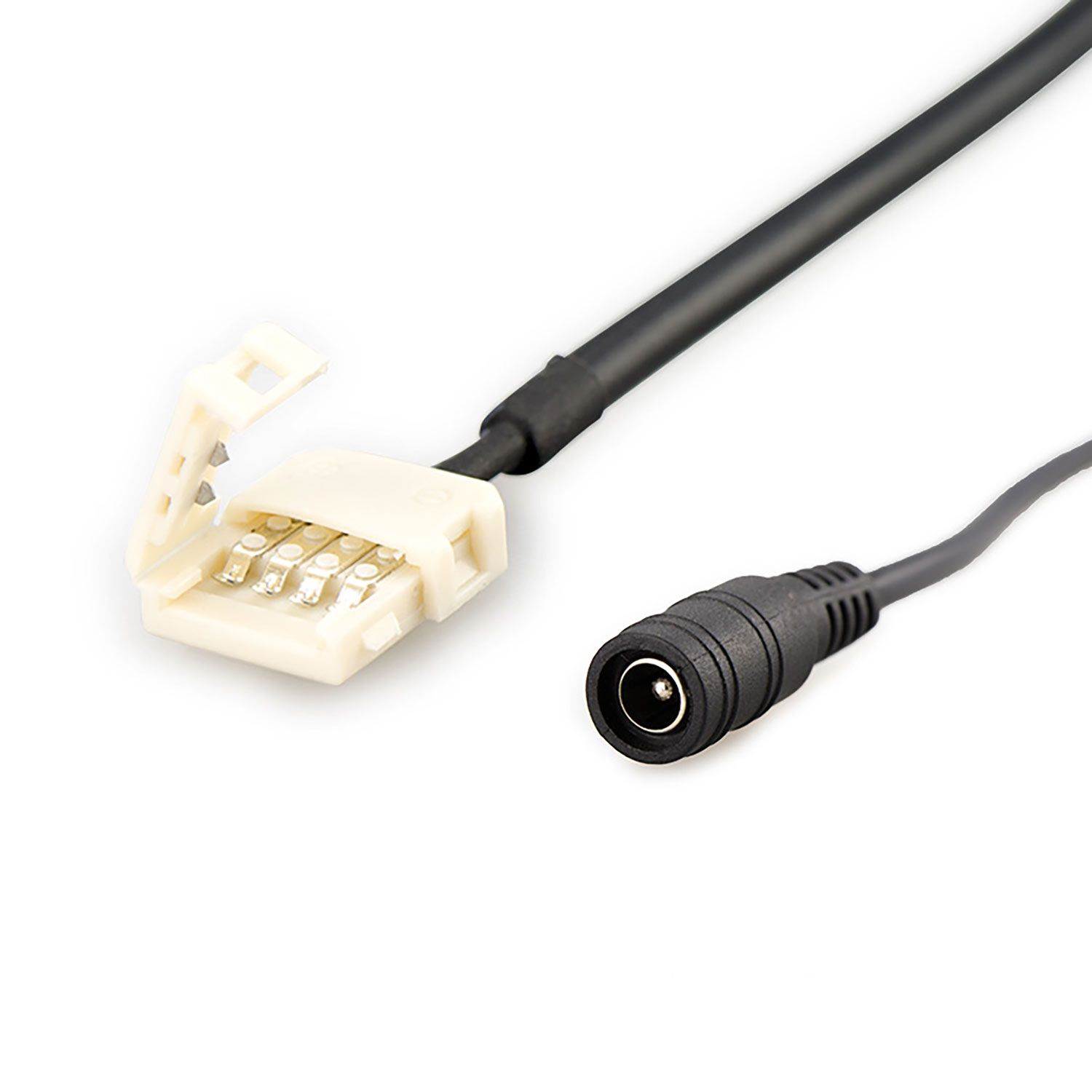 ISOLED Clip-Rundstecker-Anschluss (max. 5A) für 2-pol. IP20 Flexstripes Breite 10mm, Pitch-Abstand >12mm - 1
