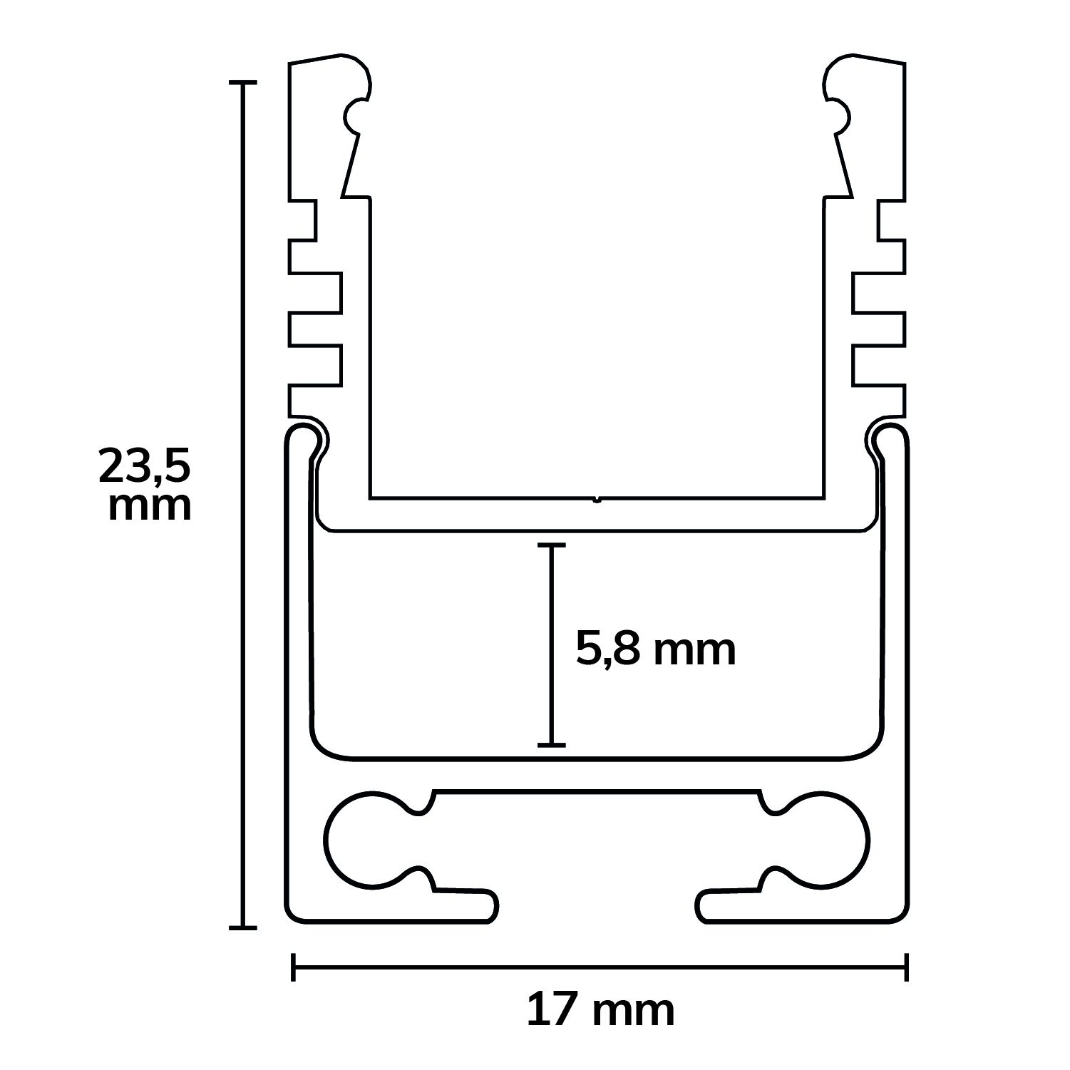 ISOLED LED Aufbauprofil SURF12 Aluminium eloxiert, 300cm - 4