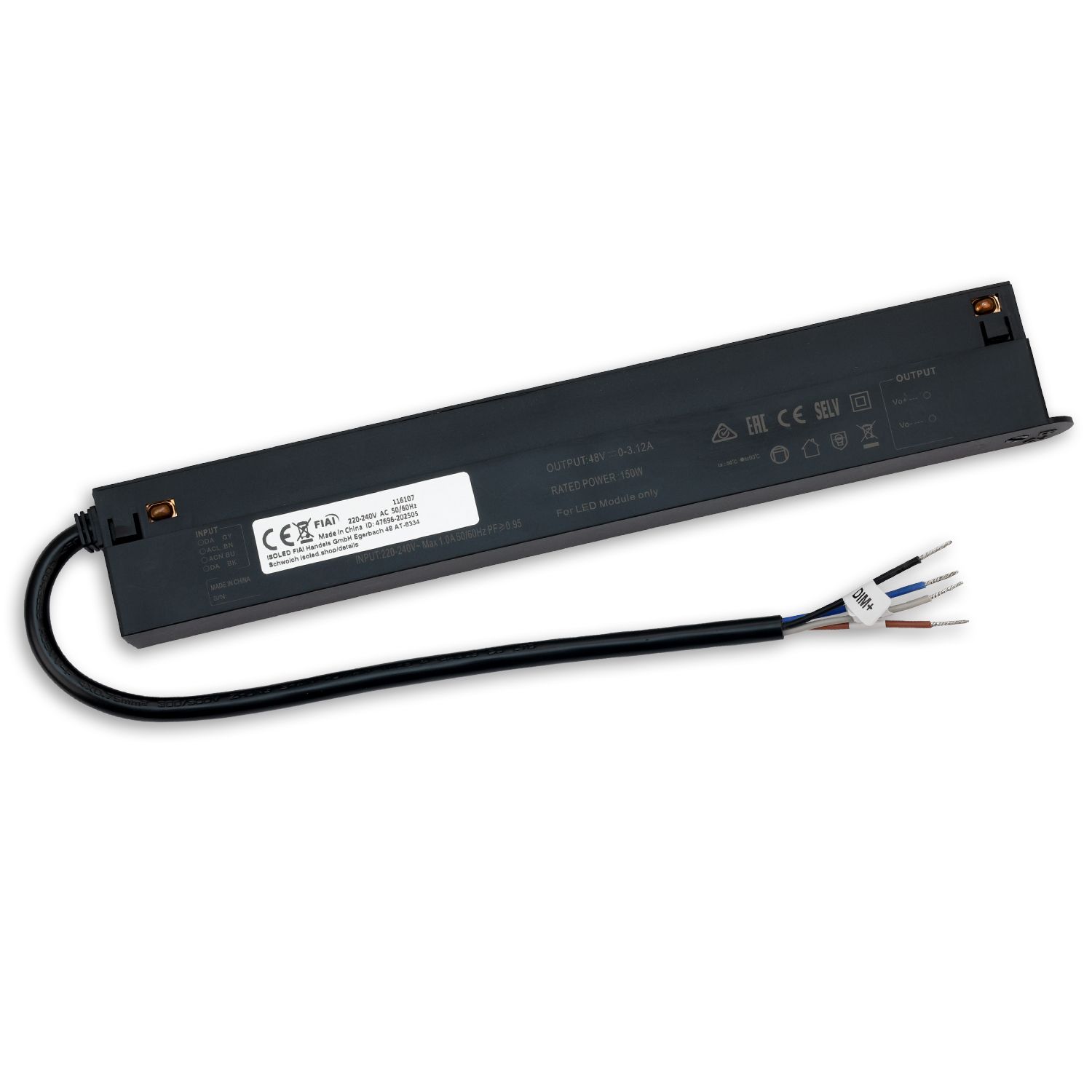 ISOLED Track48 Inline-Trafo schwarz, 150W, 48V DC ISOLED Track48 Inline-Trafo schwarz, 150W, 48V DC - 1