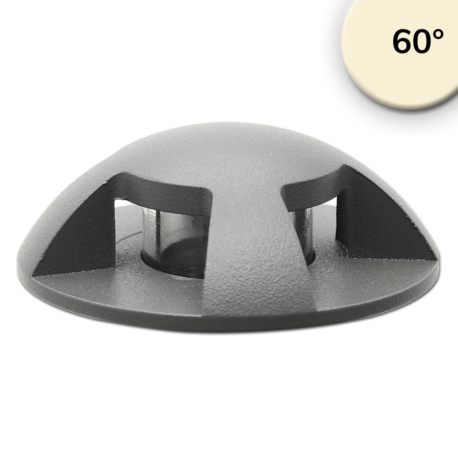 ISOLED LED Bodeneinbaustrahler, rund 4SIDE 60mm, schwarz, 12-24V, IP67, 3W, 60°, warmweiß ISOLED LED Bodeneinbaustrahler, rund 4SIDE 60mm, schwarz, 12-24V, IP67, 3W, 60°, warmweiß - 1