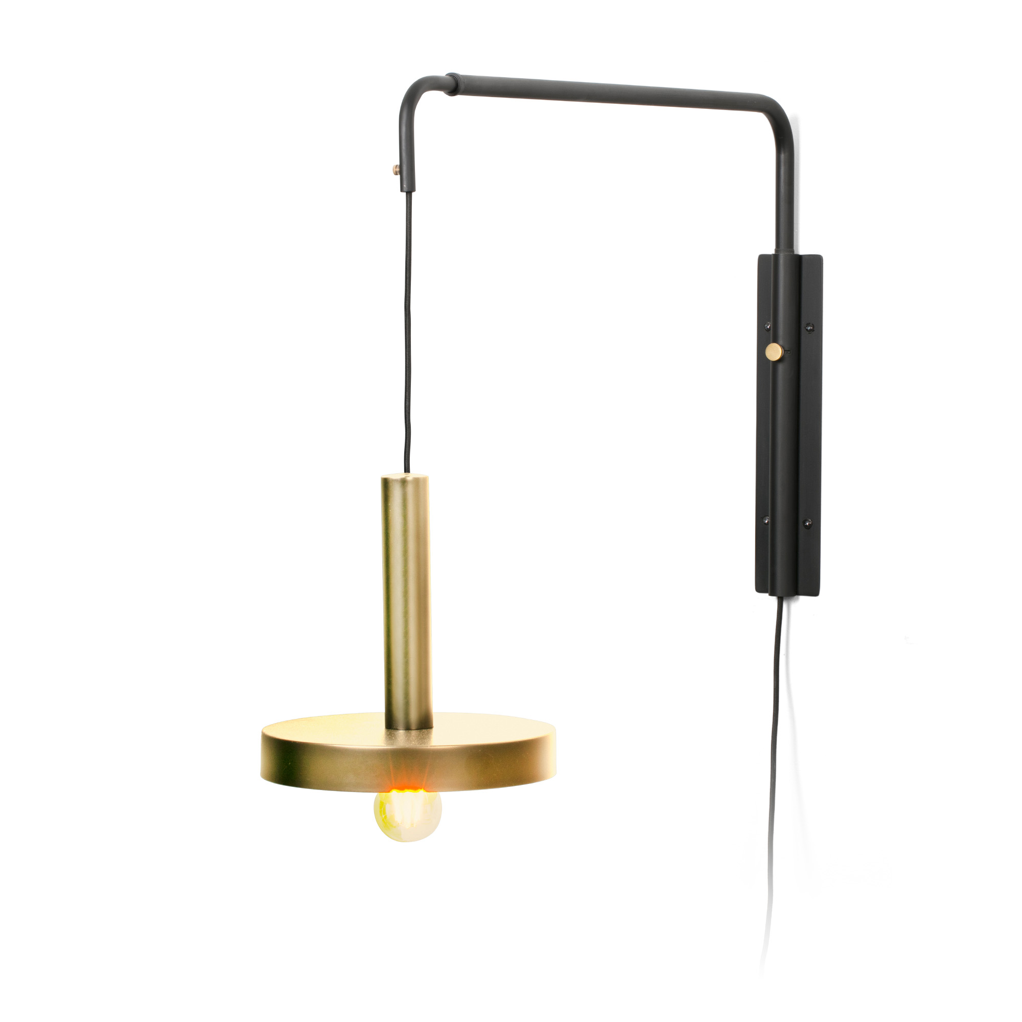 Faro WHIZZ Ausziehbare Wandleuchte in satiniertem Gold und Schwarz Faro WHIZZ Ausziehbare Wandleuchte in satiniertem Gold und Schwarz - Produktbild 1