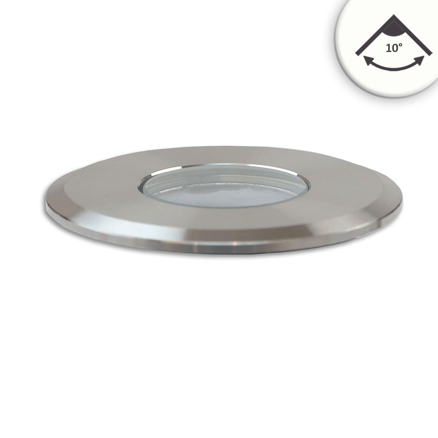 ISOLED LED Bodeneinbaustrahler, rund 55mm, Edelstahl, 12-24V, IP67, 3W, 10°, neutralweiß - 1