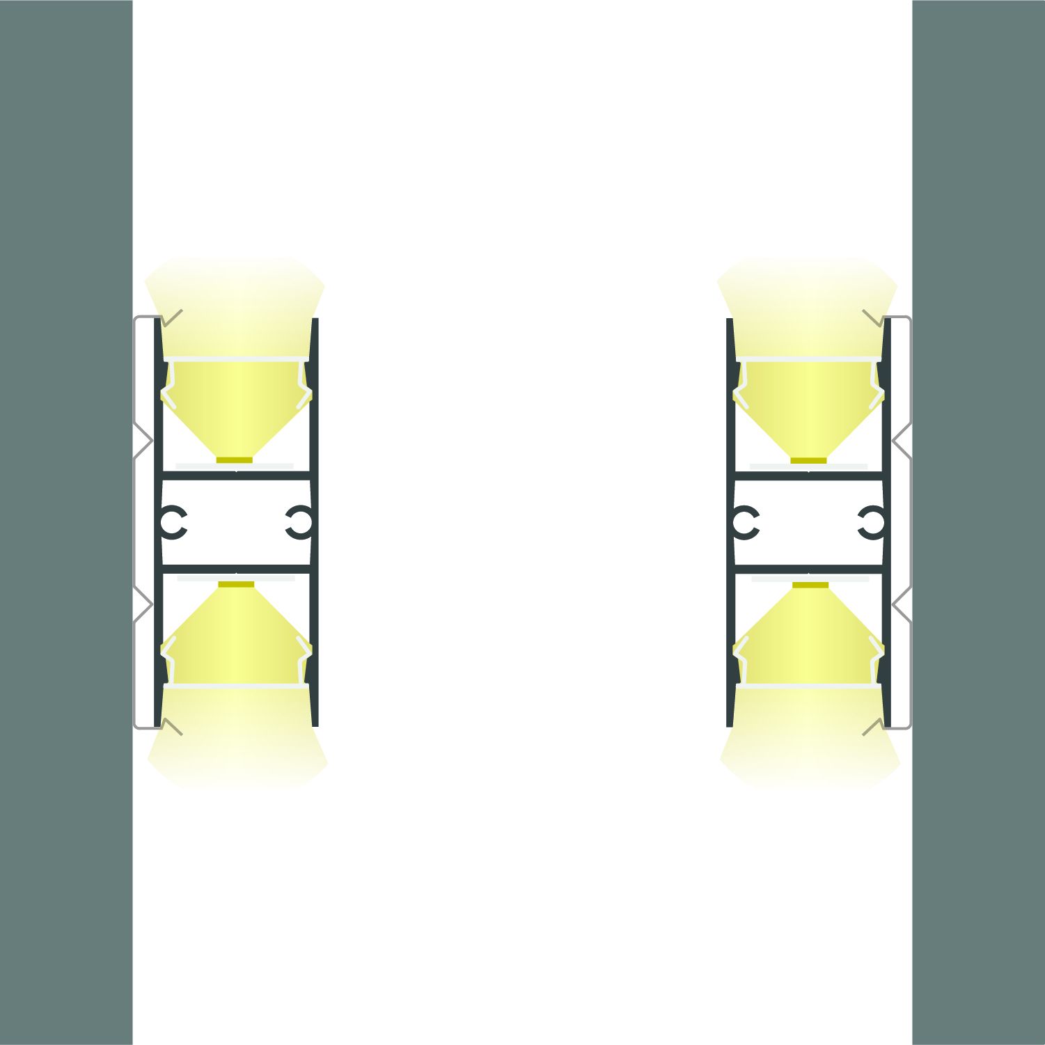 ISOLED LED Aufbauleuchtenprofil HIDE DOUBLE Aluminium eloxiert, 200cm - 6
