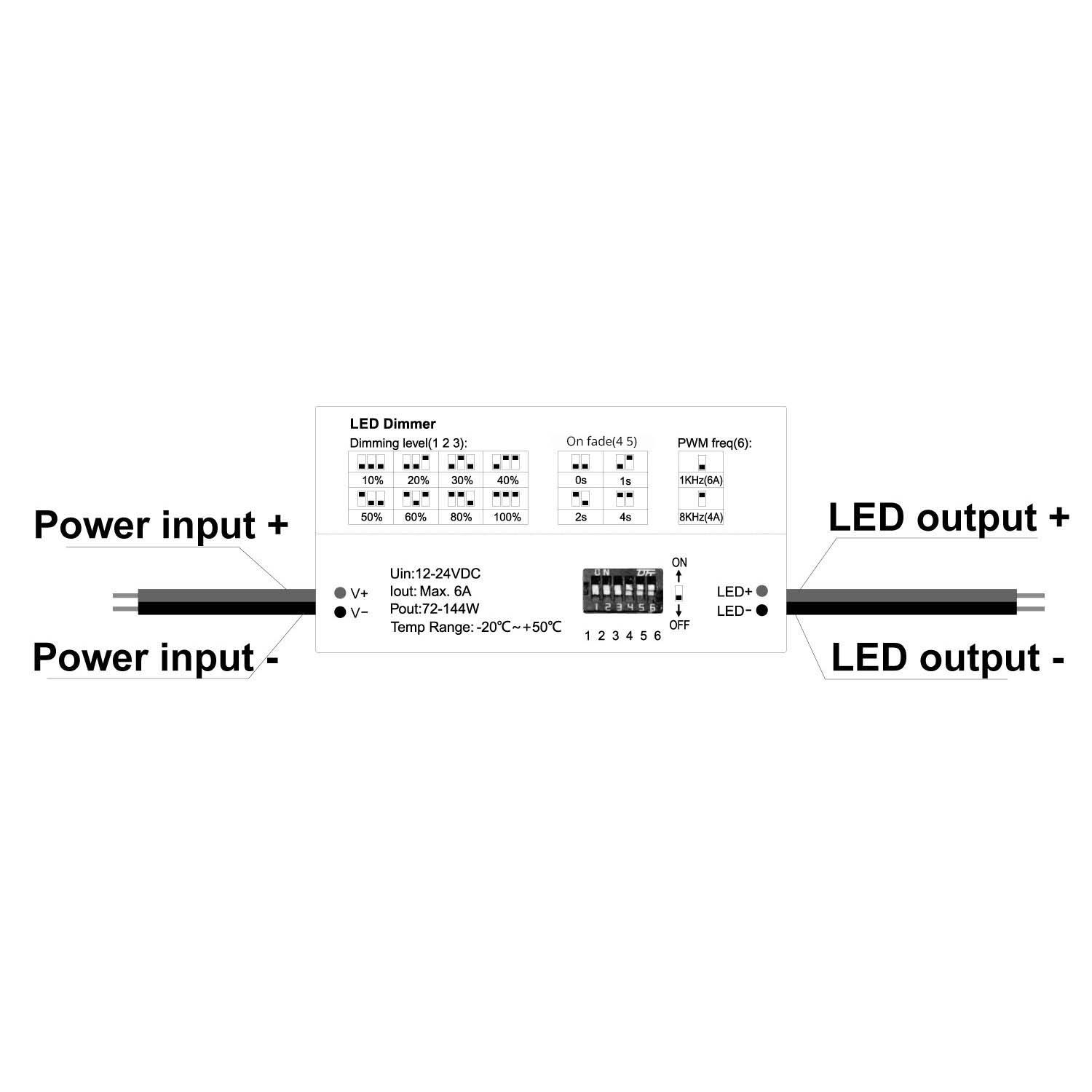 ISOLED LED Soft-On Multi-PWM-Dimmer, 1 Kanal, 12-24V DC 6A - 3