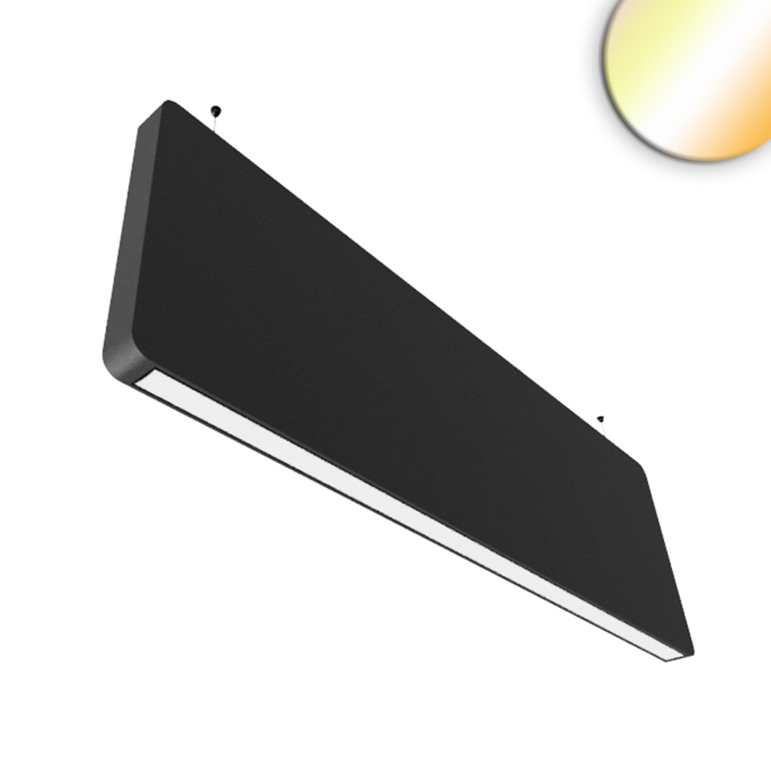 ISOLED Akustik-Pendel-BAFFEL LAMP30LID 32W schwarz, 1250mm, prismatisch, Sys-Pro Funk dimmbar, CCT+CCTT ISOLED Akustik-Pendel-BAFFEL LAMP30LID 32W schwarz, 1250mm, prismatisch, Sys-Pro Funk dimmbar, CCT+CCTT - 1