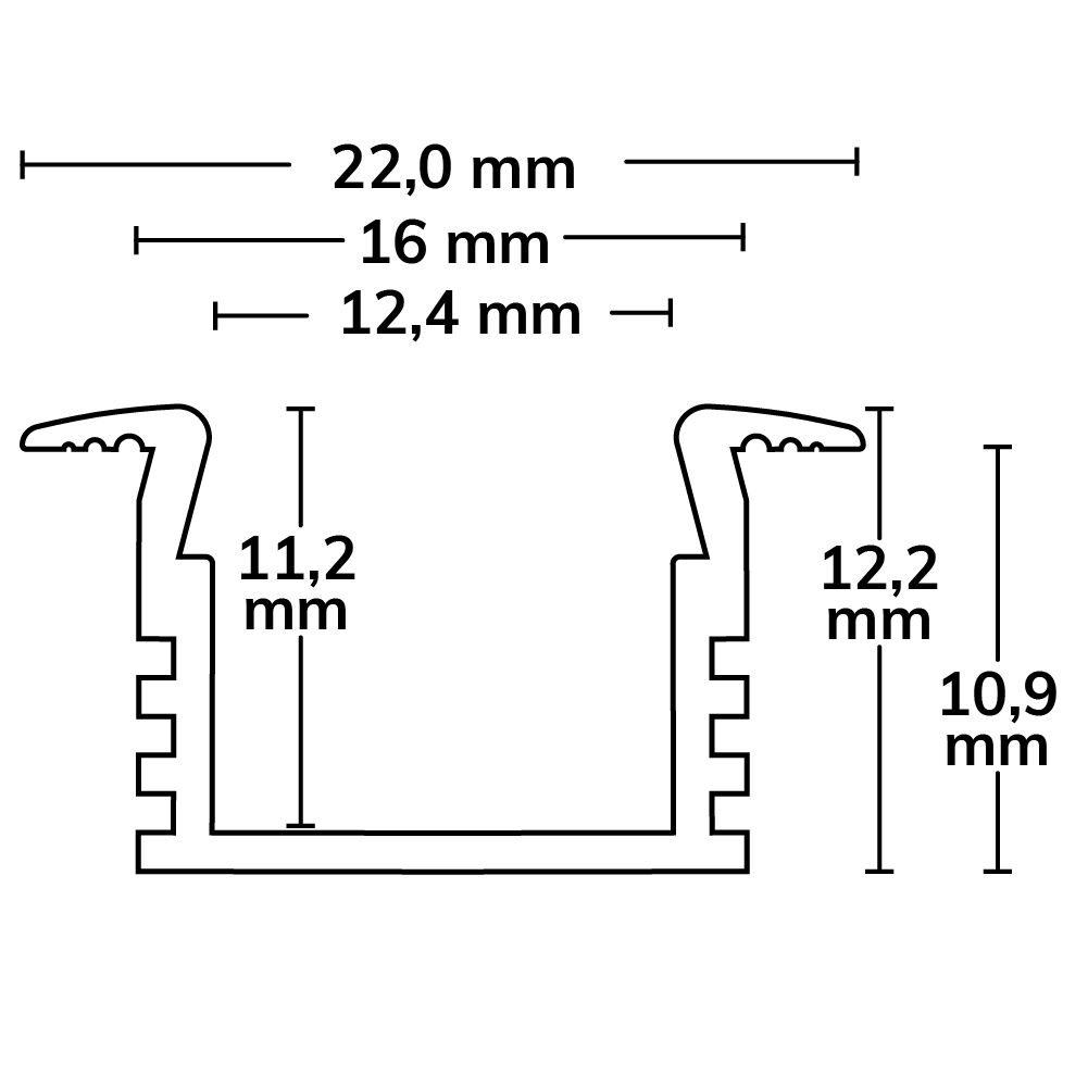 ISOLED LED Einbauprofil MAXI-EB V2, eloxiert L: 200cm - 3