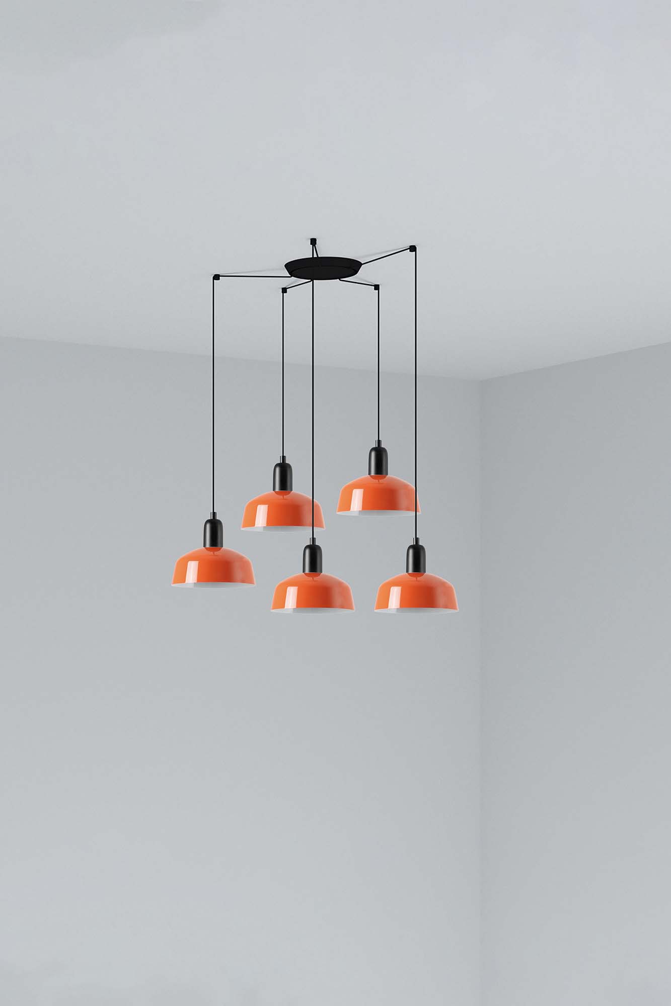 Faro TATAWIN S Metall 5L Pendelleuchte Orange-rot Faro TATAWIN S Metall 5L Pendelleuchte Orange-rot - 1
