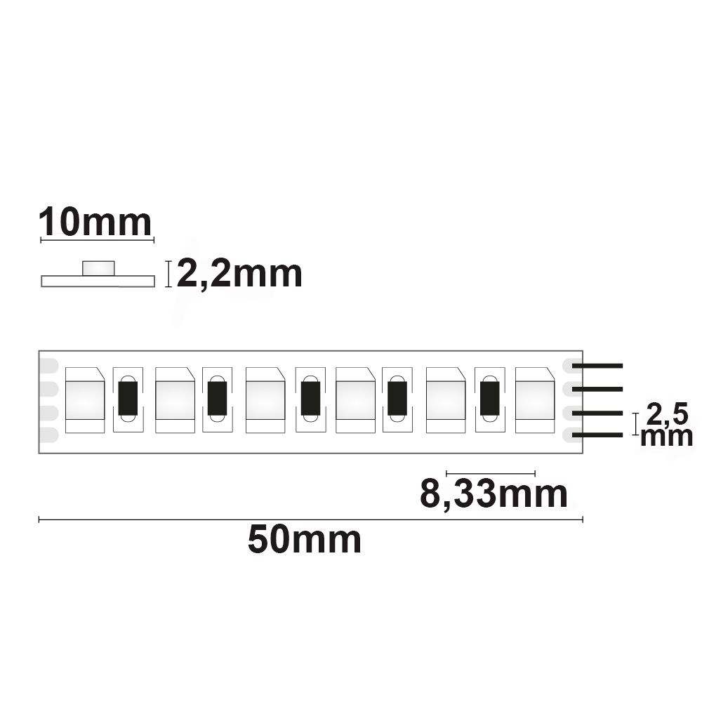 ISOLED LED RGB Linear10 Flexband, 24V DC, 12W, IP20, 5m Rolle, 120 LED/m - 4
