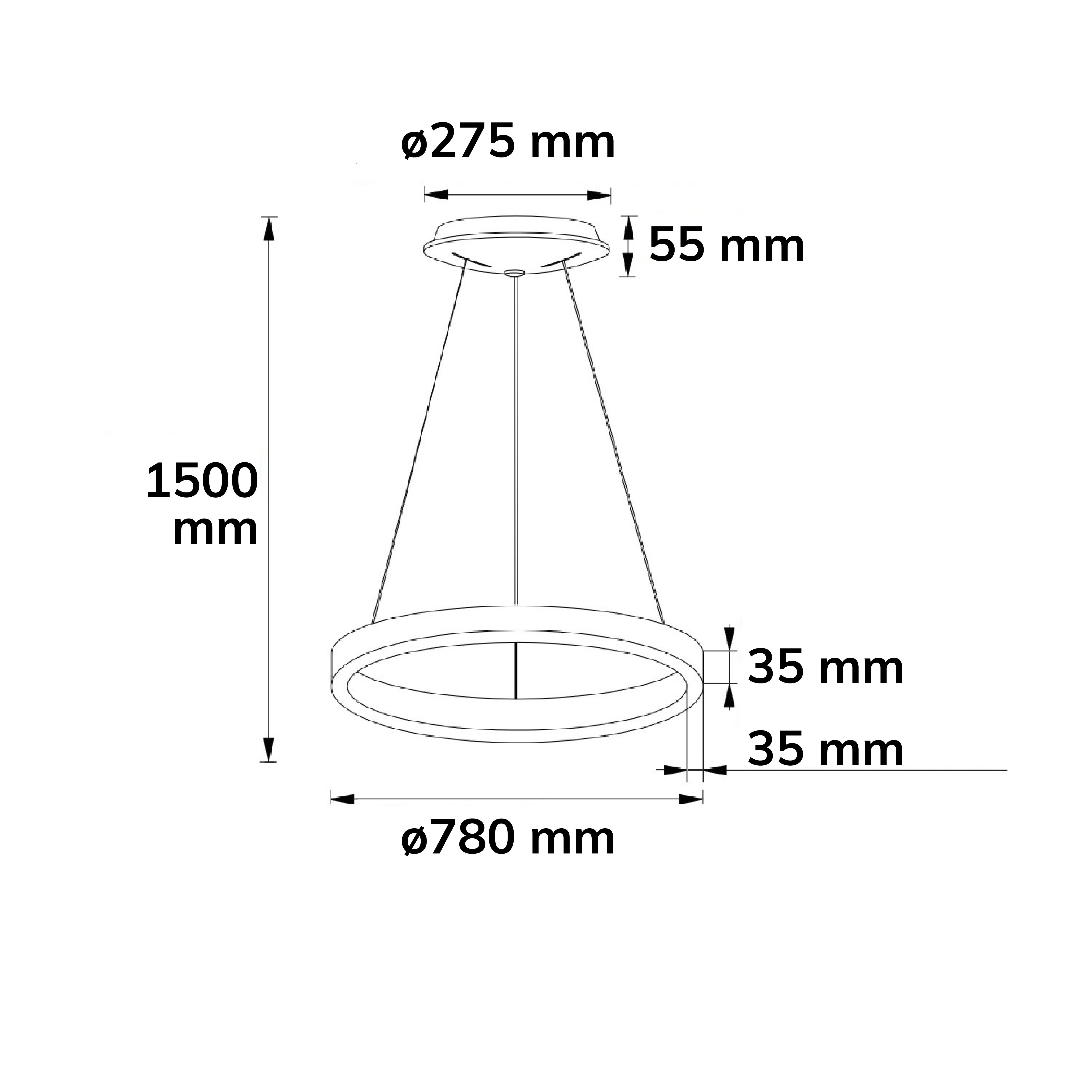 ISOLED LED Hängeleuchte Orbit 780, weiß, 60W, rund, ColorSwitch 3000|3500|4000K, dimmbar - 3
