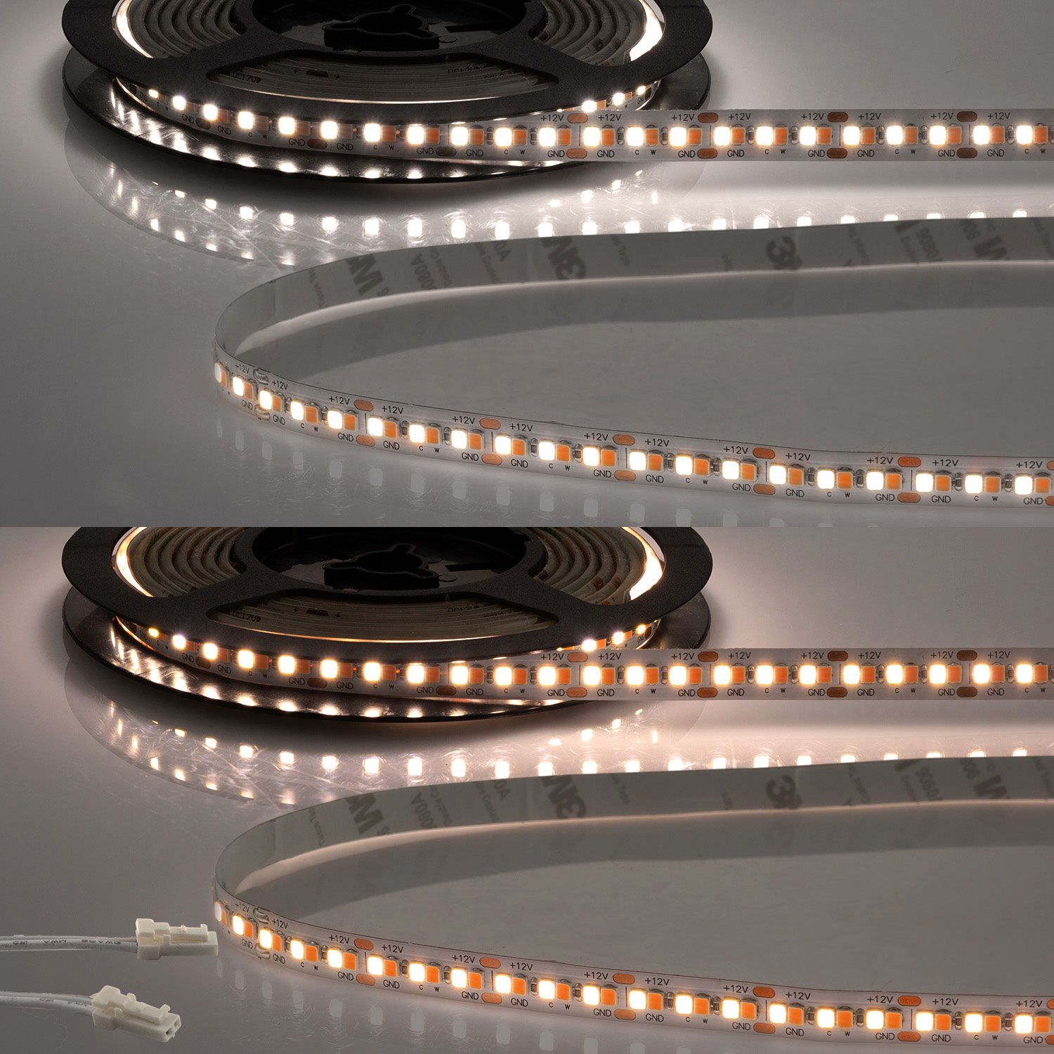 ISOLED LED CRI919/940 MiniAMP CCT Flexband, 12V DC, 15W, IP20, 250cm, 2 polig, Kabel mit Stecker, 240 LED/m - 1