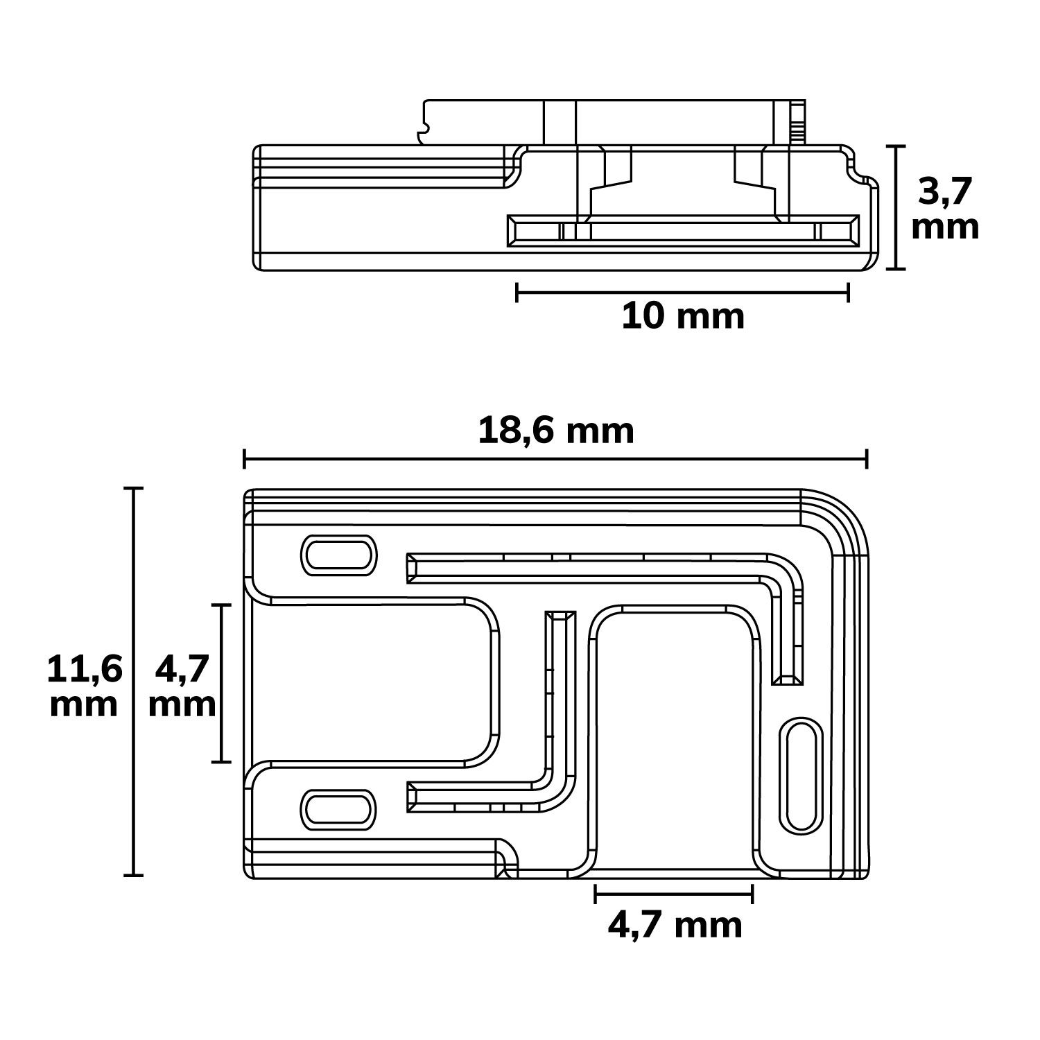 ISOLED Kontakt-Verbinder 90° (max. 5A) K3-210 für 2-pol. IP20 Flexstripes mit Breite 10mm - 3
