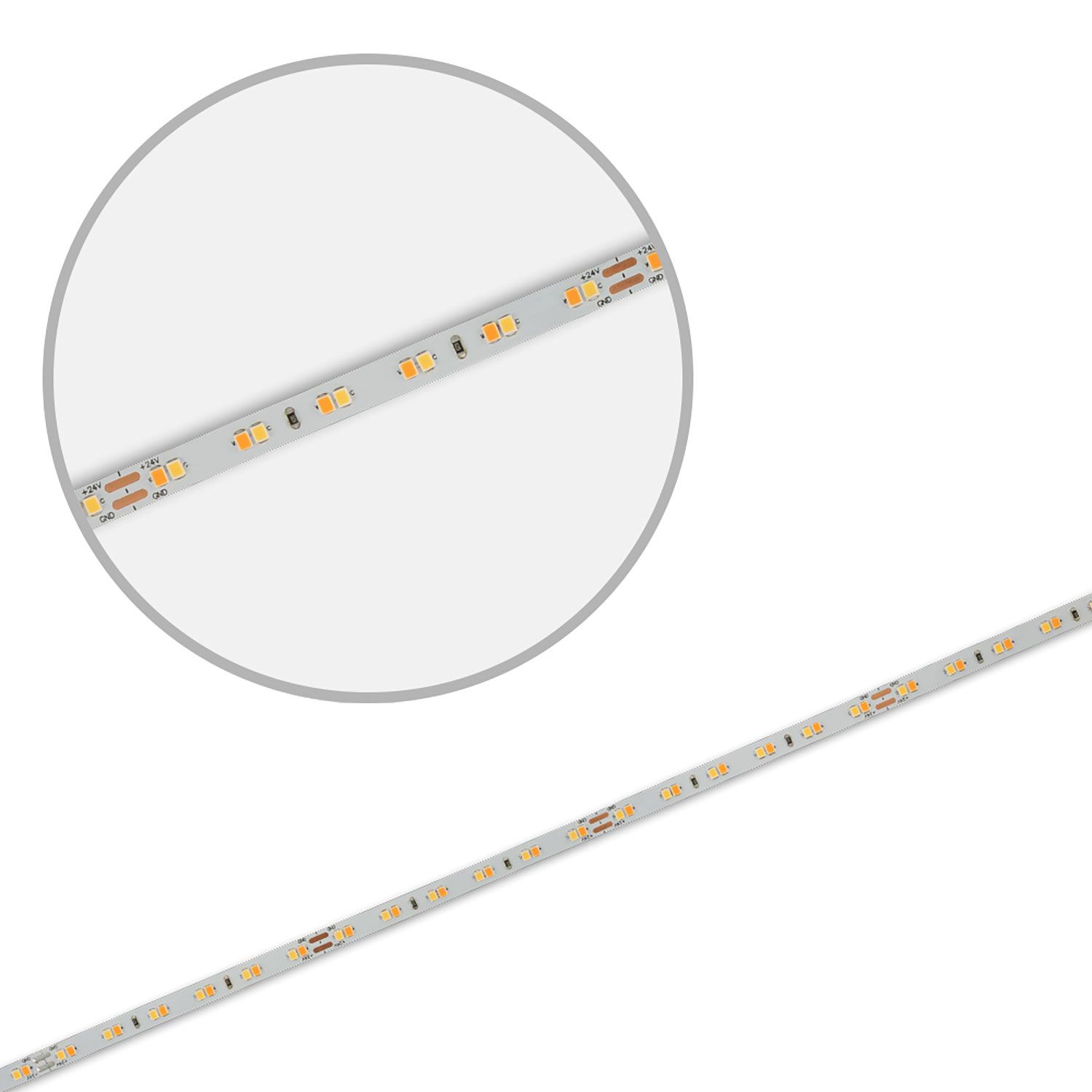 ISOLED LED CRI919/940 MiniAMP CCT Flexband, 24V DC, 10W, IP20, 500cm, 2 polig, Kabel mit Stecker, 126 LED/m - 3