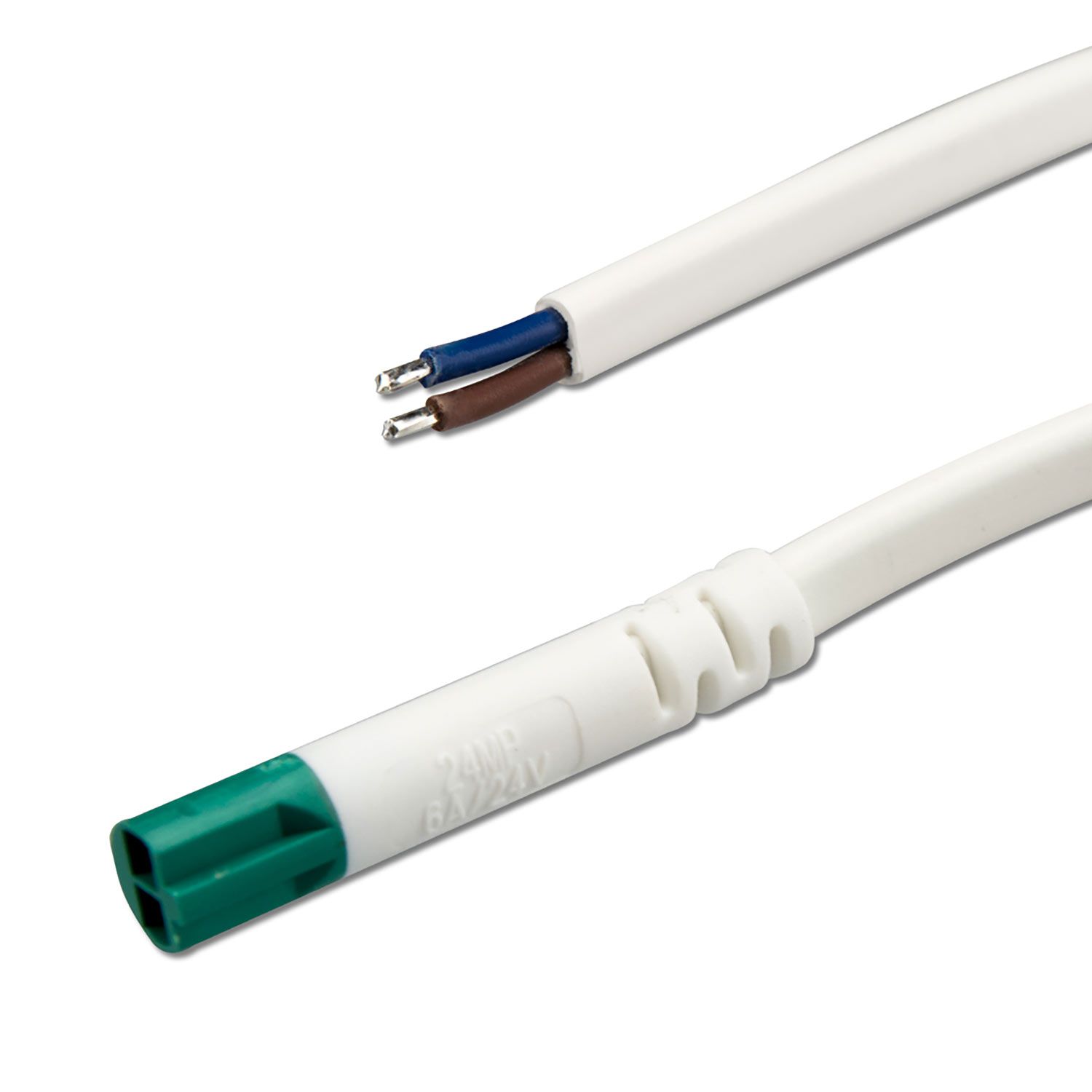 ISOLED Mini-Plug Anschlusskabel male, 1m, 2x0,75, IP54, weiß-grün, max. 48V/6A - 1